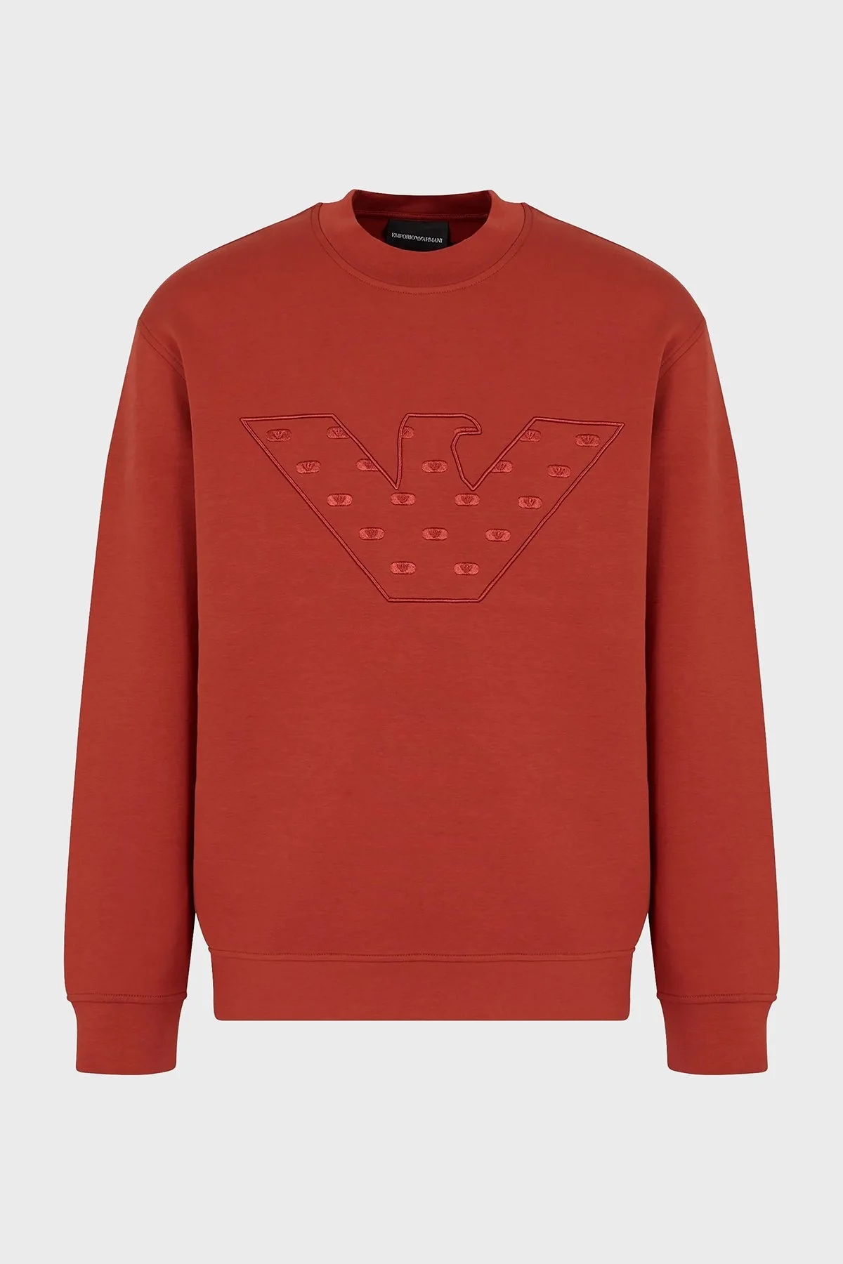 Emporio Armani Pamuklu Nakış Logolu Bisiklet Yaka Regular Fit Erkek Sweat 6R1ME7 1JHSZ 0454 KİREMİT - 4