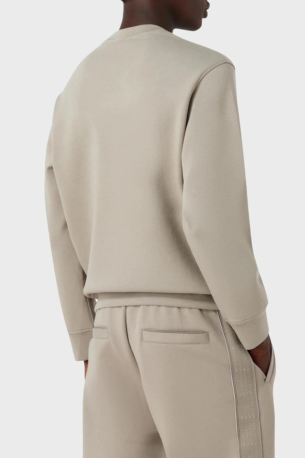 Emporio Armani Pamuklu Nakış Logolu Bisiklet Yaka Regular Fit Erkek Sweat 6R1ME7 1JHSZ 0643 VİZON - 3