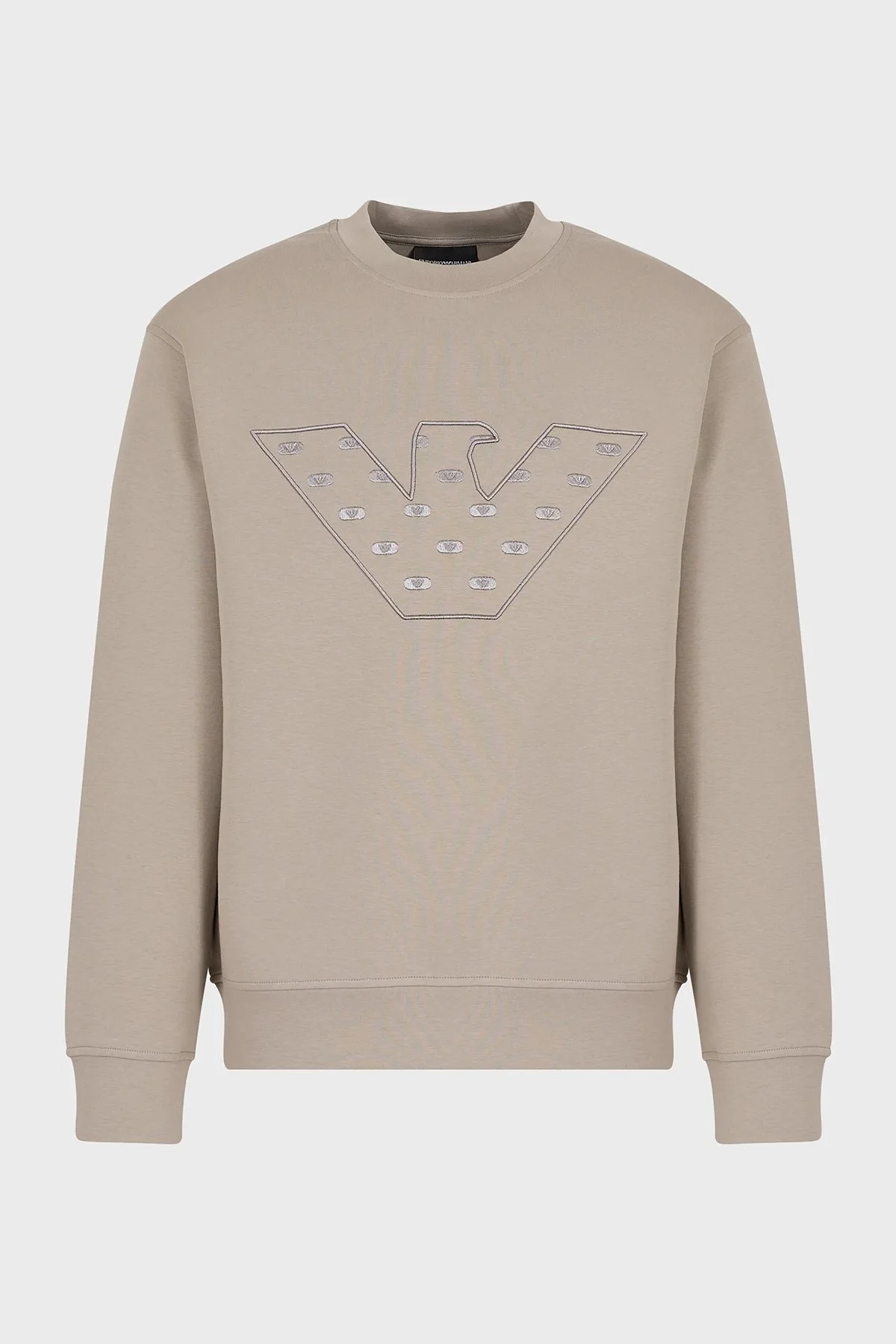 Emporio Armani Pamuklu Nakış Logolu Bisiklet Yaka Regular Fit Erkek Sweat 6R1ME7 1JHSZ 0643 VİZON - 5