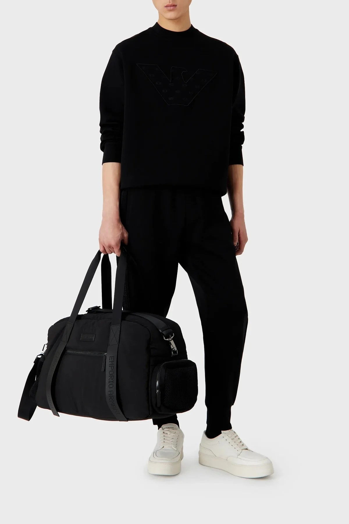 Emporio Armani Pamuklu Nakış Logolu Bisiklet Yaka Regular Fit Erkek Sweat 6R1ME7 1JHSZ 0999 SİYAH - 2