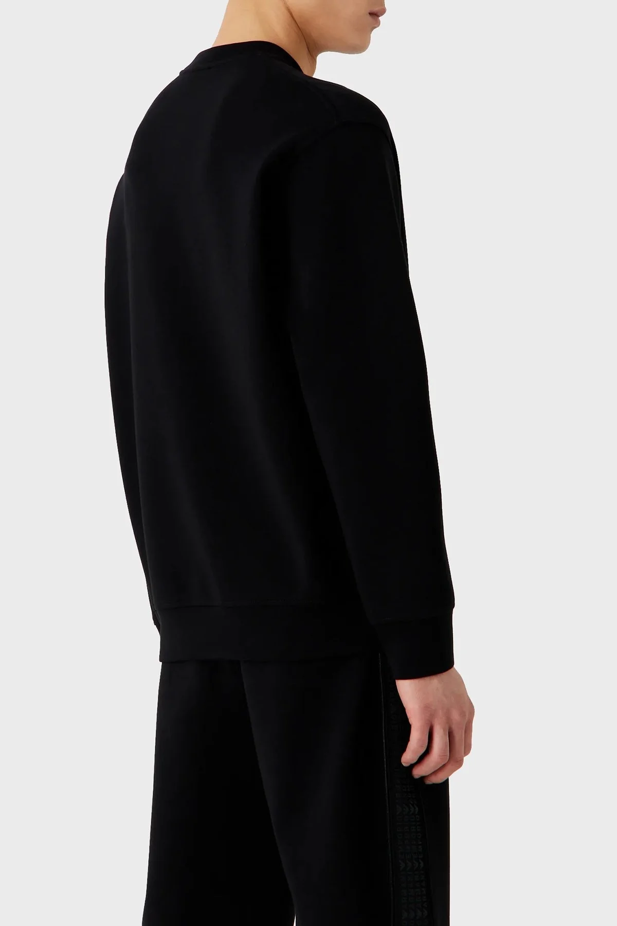 Emporio Armani Pamuklu Nakış Logolu Bisiklet Yaka Regular Fit Erkek Sweat 6R1ME7 1JHSZ 0999 SİYAH - 3