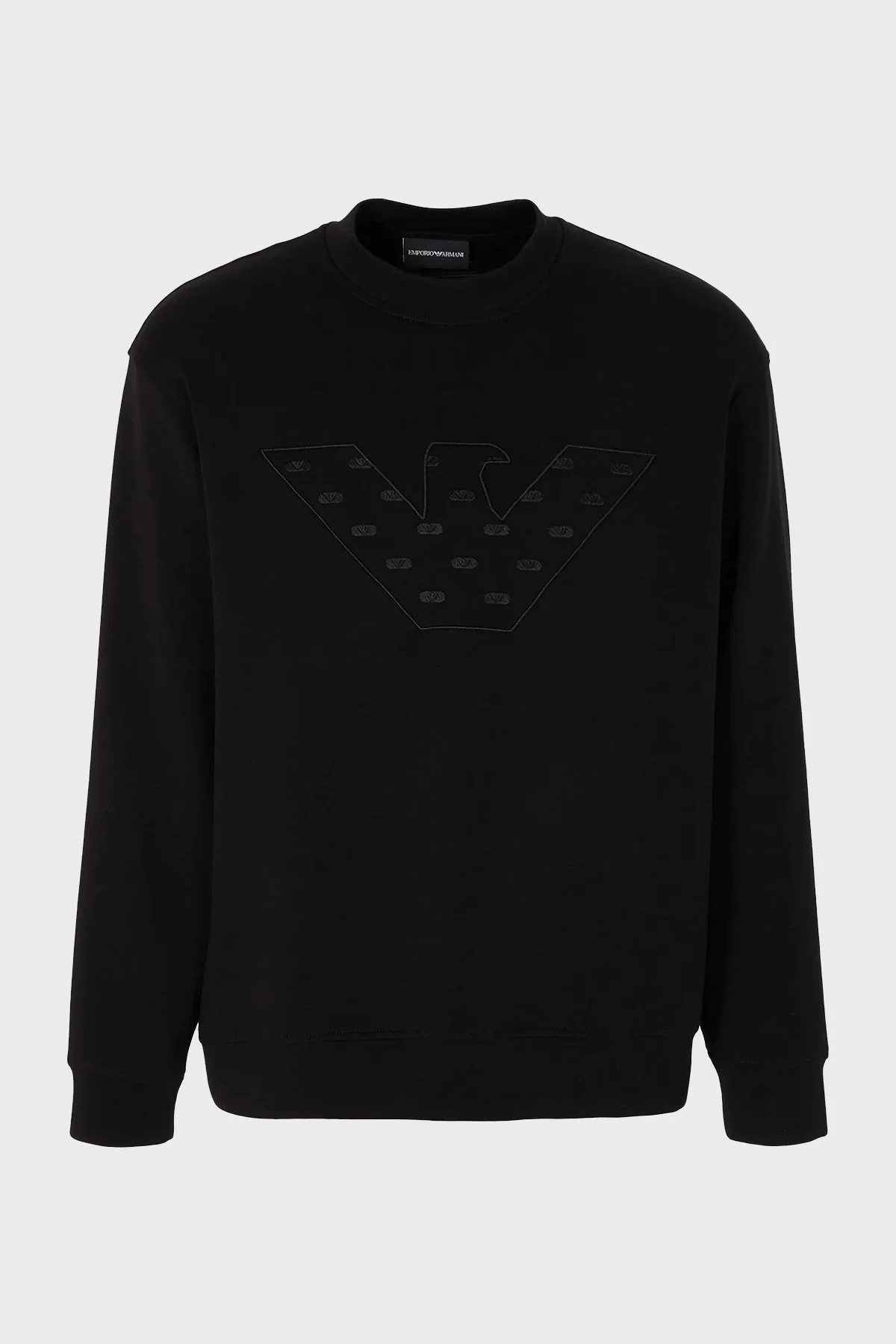 Emporio Armani Pamuklu Nakış Logolu Bisiklet Yaka Regular Fit Erkek Sweat 6R1ME7 1JHSZ 0999 SİYAH - 5