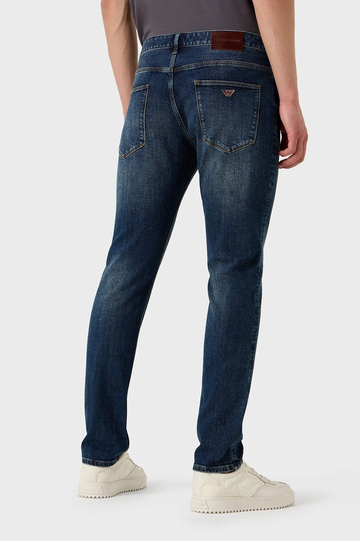 Emporio Armani Pamuklu Normal Bel Dar Paça Slim Fit J06 Jeans Erkek Kot Pantolon 3R1J06 1DMXZ 0941 MAVİ - 2