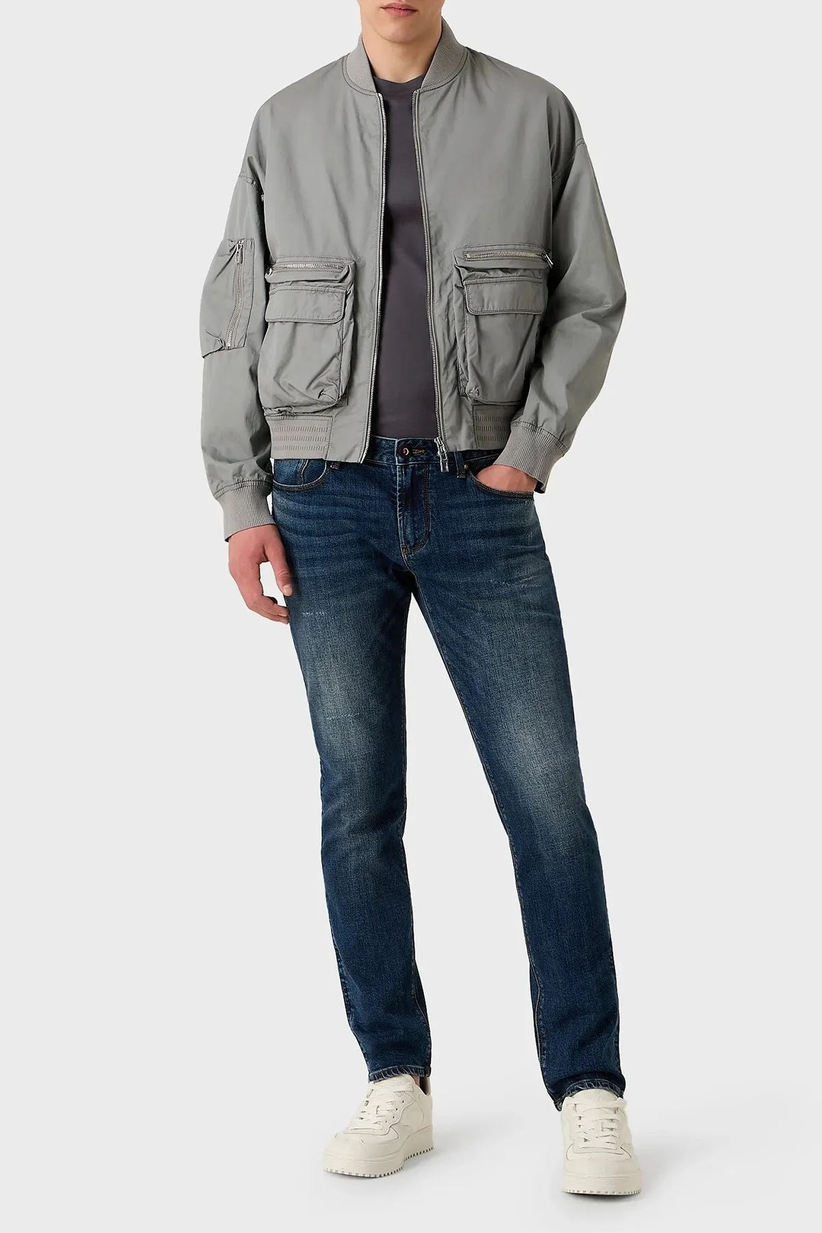 Emporio Armani Pamuklu Normal Bel Dar Paça Slim Fit J06 Jeans Erkek Kot Pantolon 3R1J06 1DMXZ 0941 MAVİ - 3