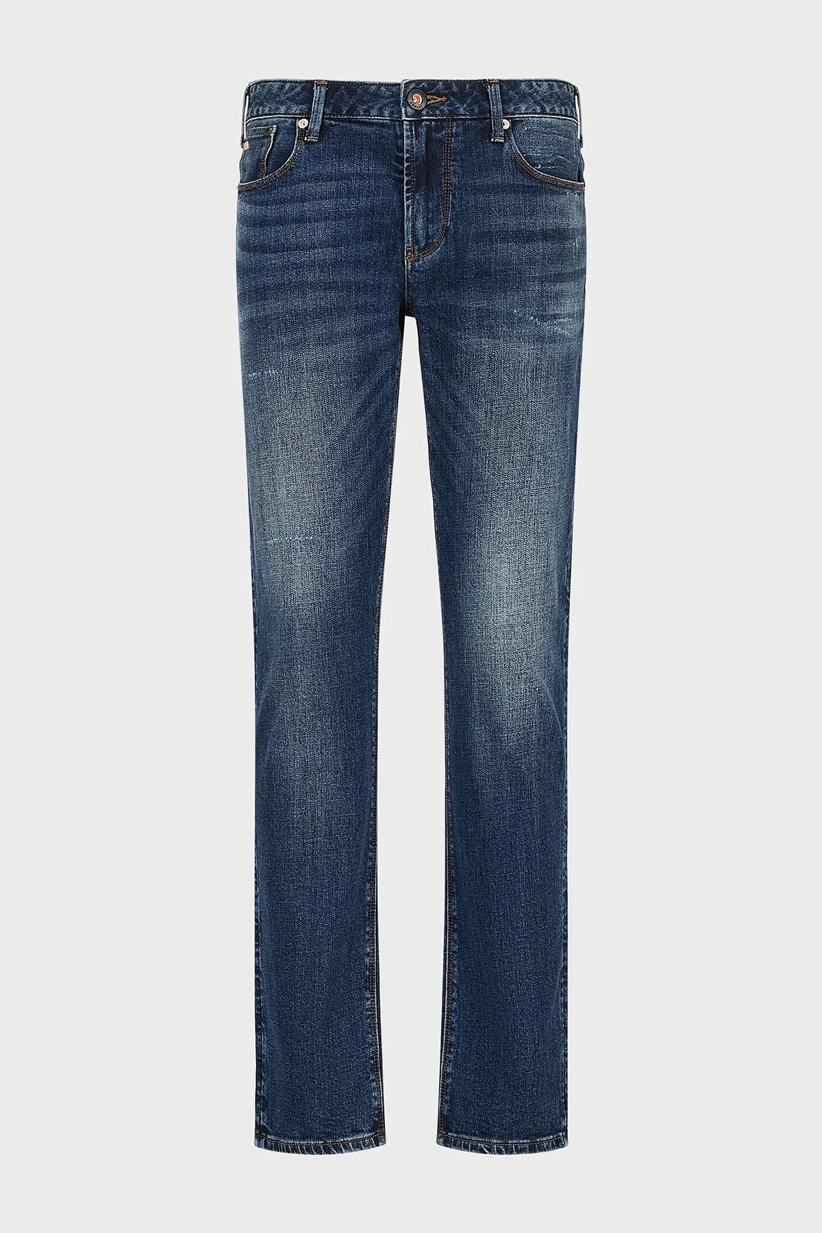 Emporio Armani Pamuklu Normal Bel Dar Paça Slim Fit J06 Jeans Erkek Kot Pantolon 3R1J06 1DMXZ 0941 MAVİ - 6