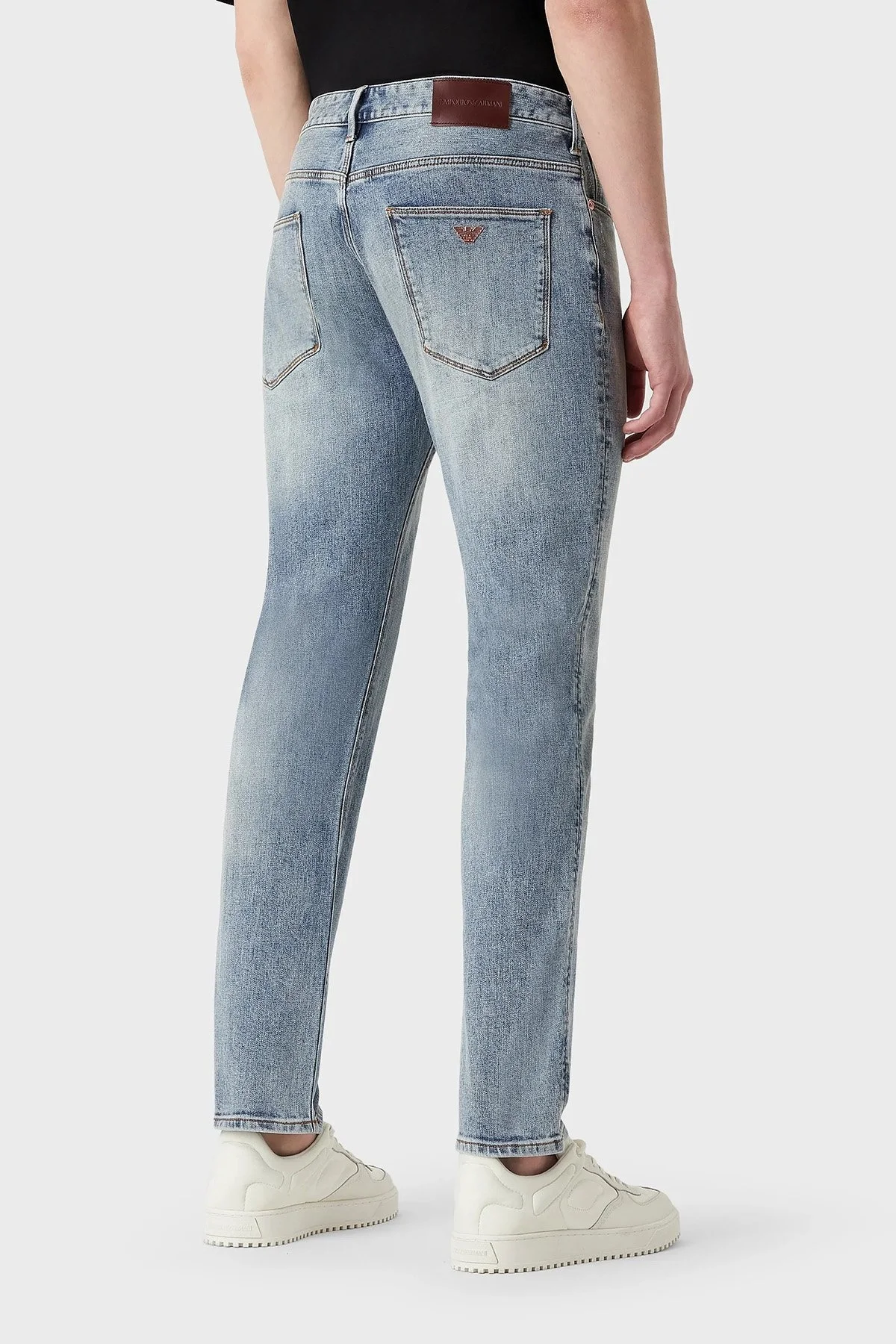 Emporio Armani Pamuklu Normal Bel Dar Paça Slim Fit J06 Jeans Erkek Kot Pantolon 3R1J06 1DMXZ 0943 MAVİ - 2