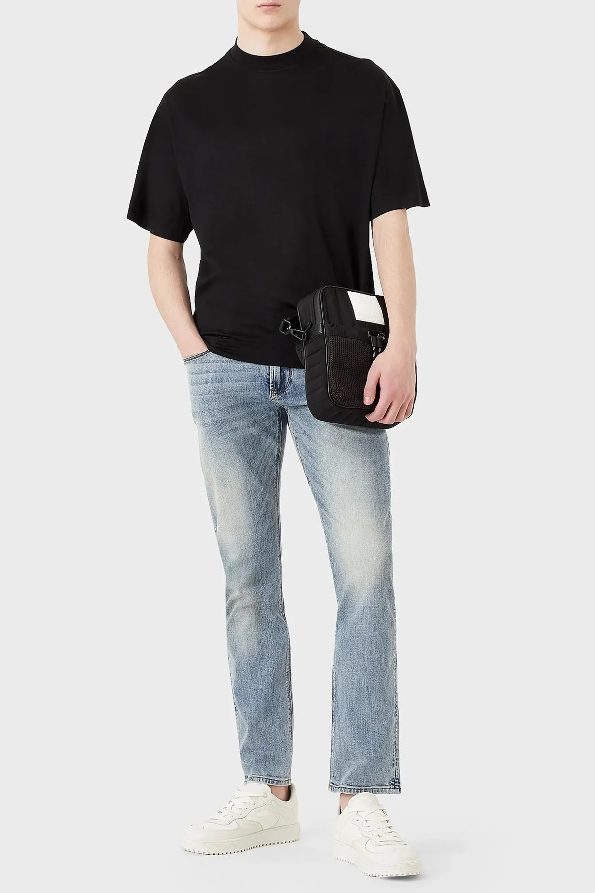 Emporio Armani Pamuklu Normal Bel Dar Paça Slim Fit J06 Jeans Erkek Kot Pantolon 3R1J06 1DMXZ 0943 MAVİ - 3