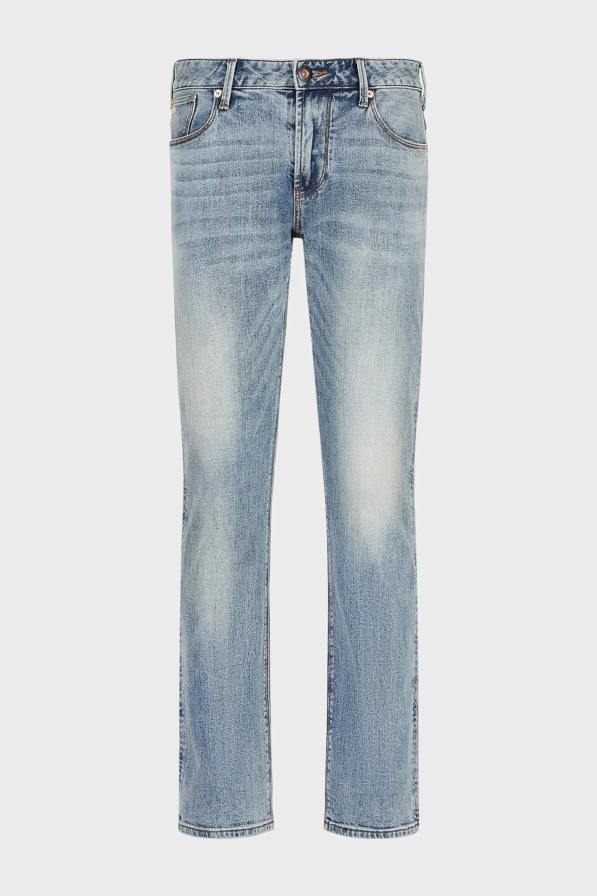 Emporio Armani Pamuklu Normal Bel Dar Paça Slim Fit J06 Jeans Erkek Kot Pantolon 3R1J06 1DMXZ 0943 MAVİ - 4