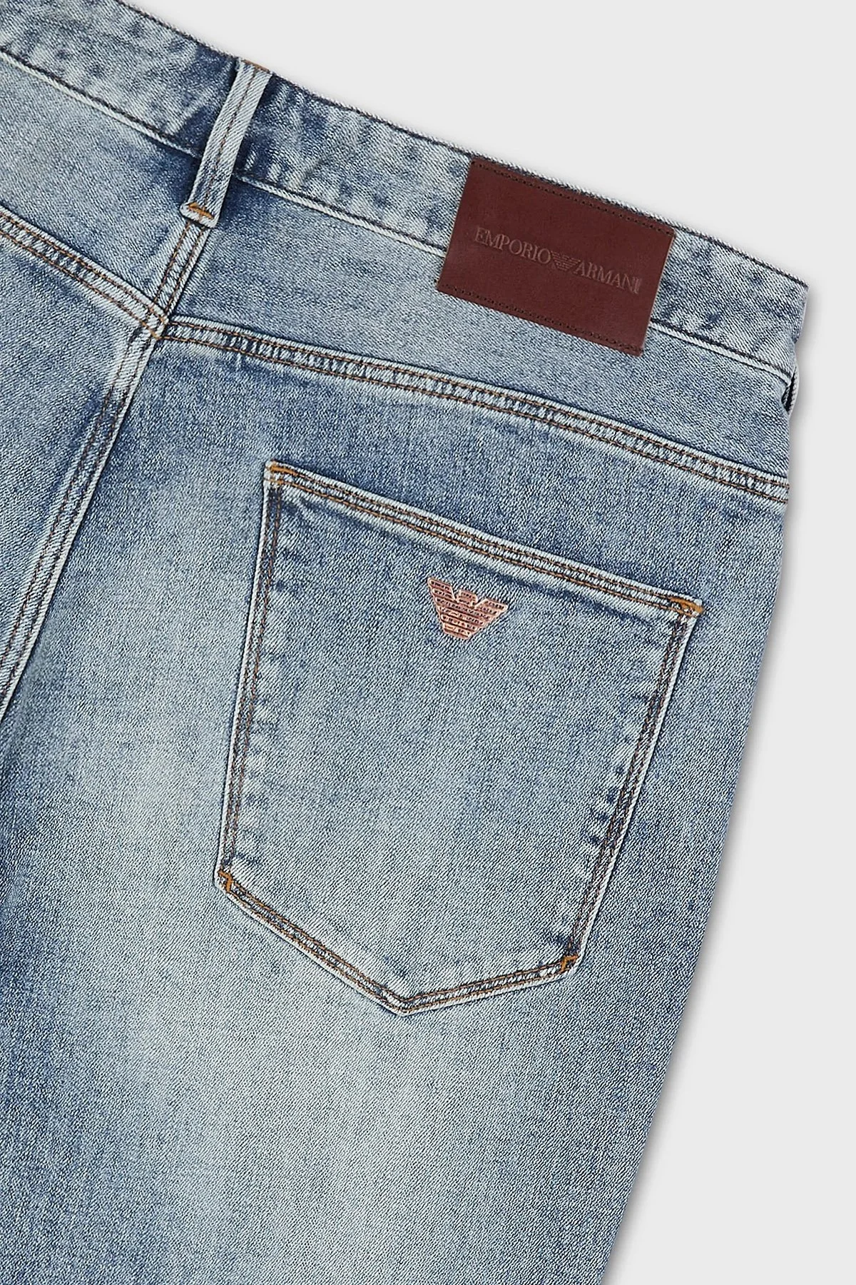 Emporio Armani Pamuklu Normal Bel Dar Paça Slim Fit J06 Jeans Erkek Kot Pantolon 3R1J06 1DMXZ 0943 MAVİ - 5