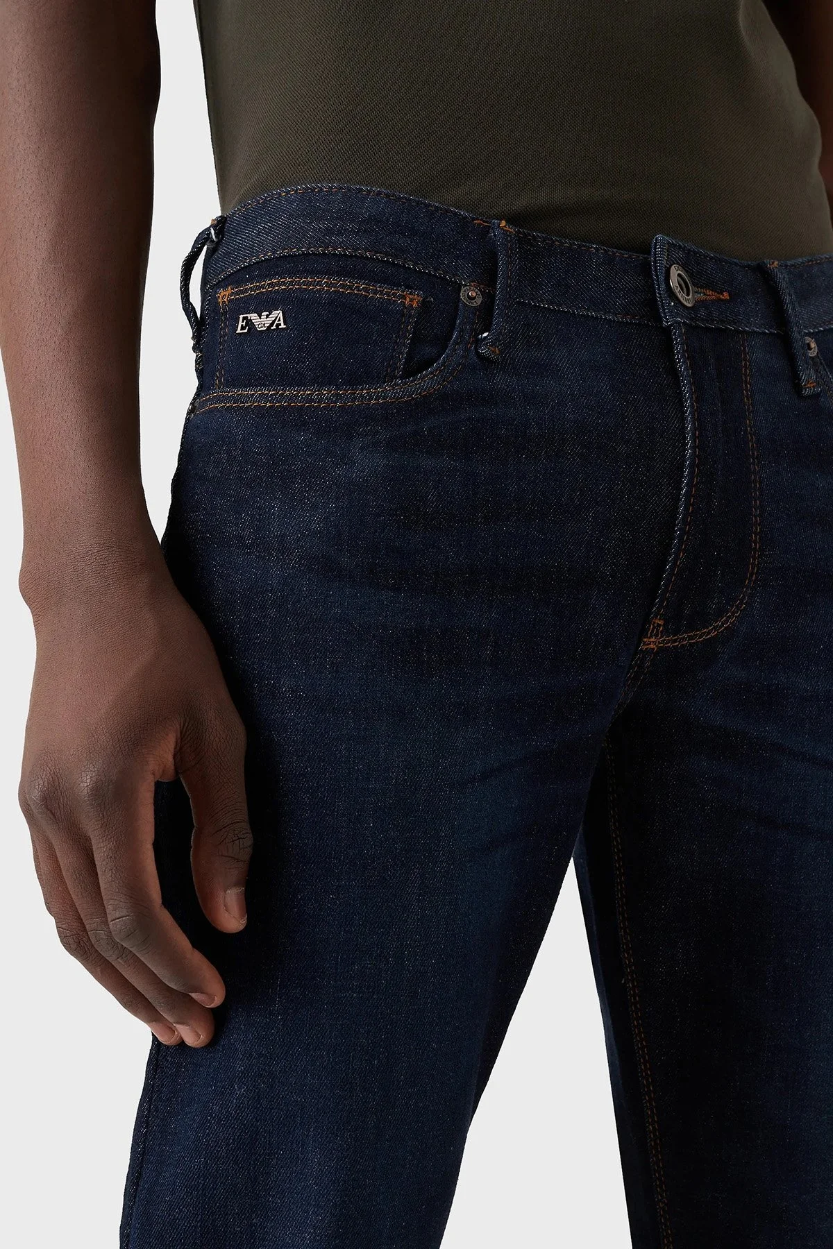 Emporio Armani J06 Pamuklu Düşük Bel Slim Fit Dar Paça J06 Jeans Erkek Kot Pantolon 6L1J06 1DI4Z 0941 MAVİ - 4