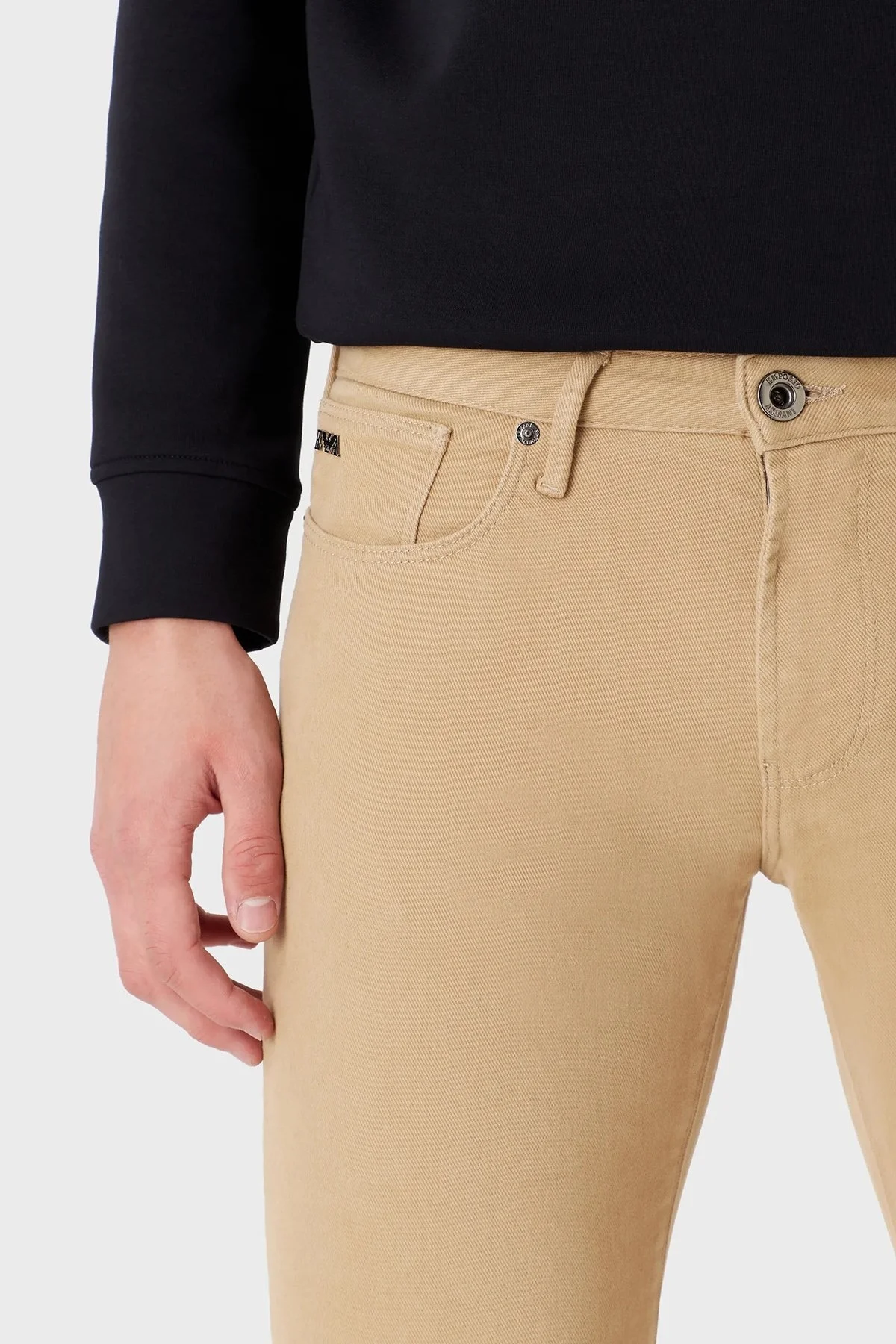 Emporio Armani Pamuklu Normal Bel Slim Fit Dar Paça J06 Jeans Erkek Kot Pantolon 6L1J06 1NT8Z 01A7 BEJ - 4