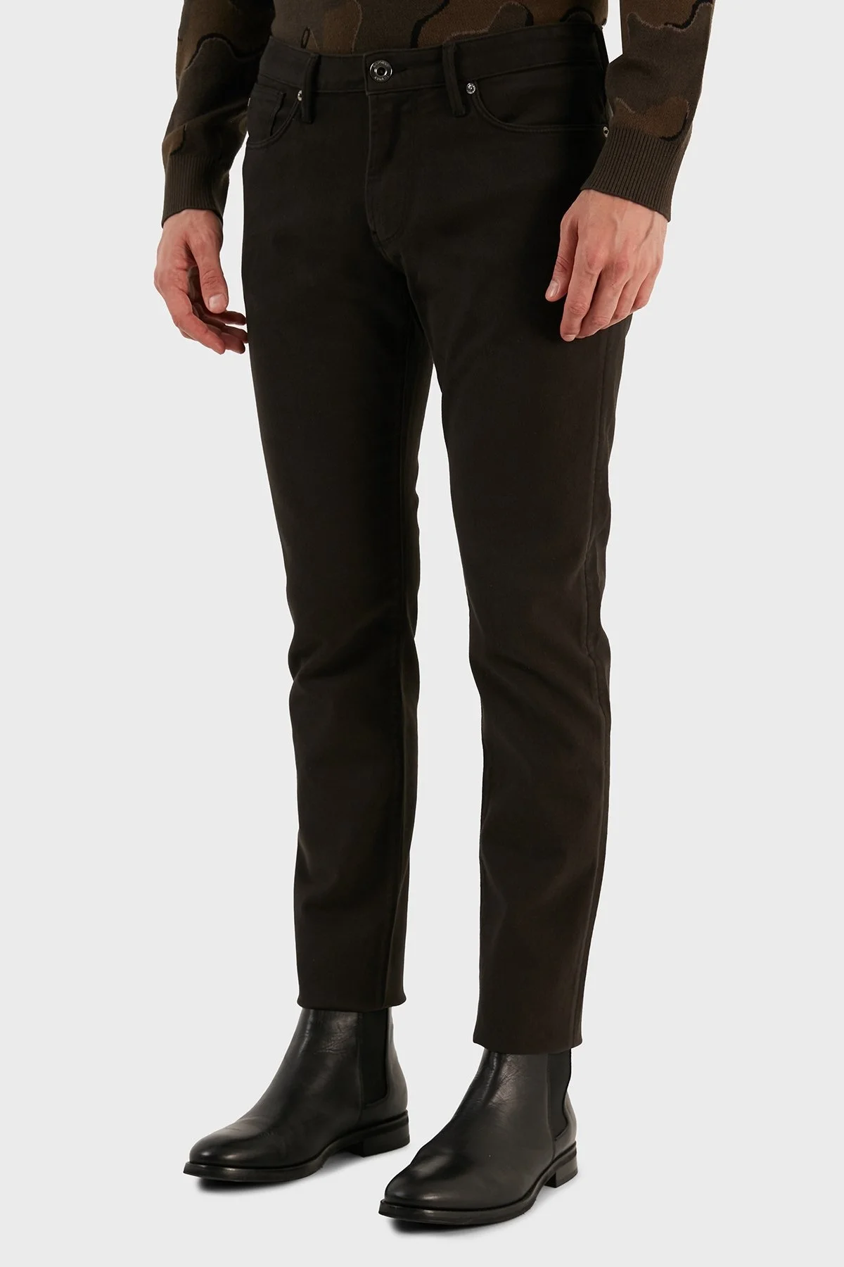 Emporio Armani Pamuklu Normal Bel Slim Fit Dar Paça J06 Jeans Erkek Kot Pantolon 6L1J06 1NT8Z 0651 HAKİ - 3