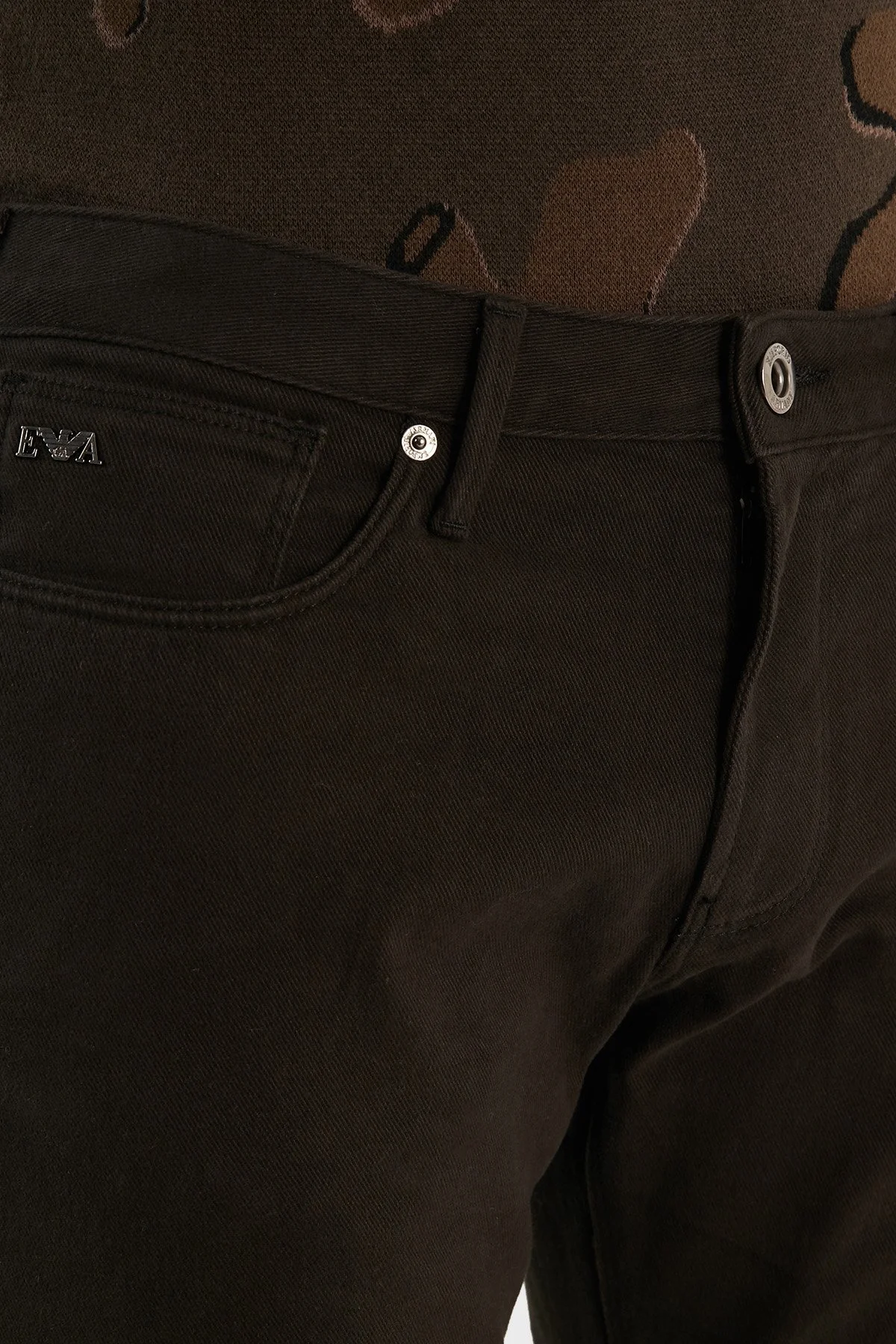 Emporio Armani Pamuklu Normal Bel Slim Fit Dar Paça J06 Jeans Erkek Kot Pantolon 6L1J06 1NT8Z 0651 HAKİ - 5