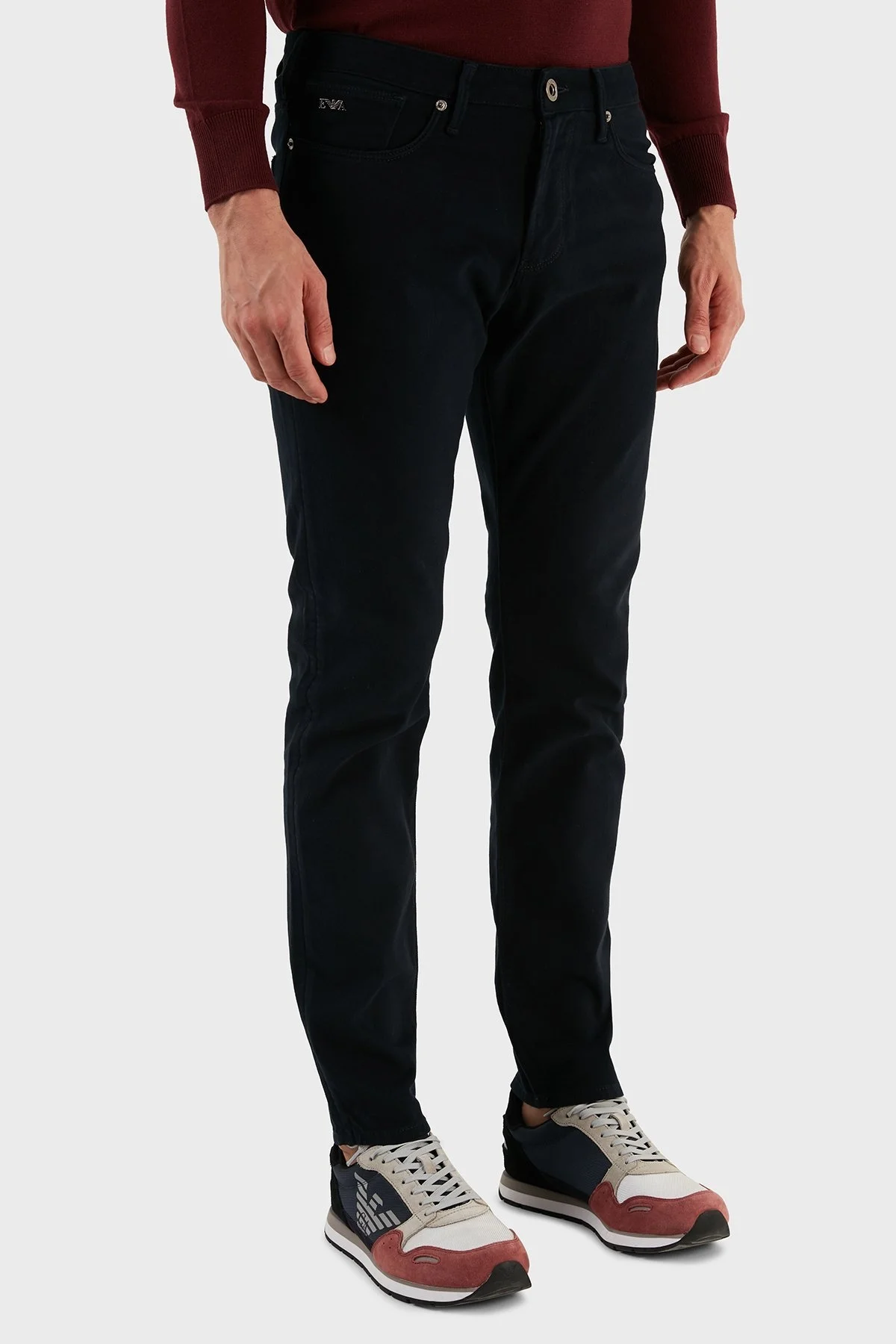 Emporio Armani Pamuklu Normal Bel Slim Fit Dar Paça J06 Jeans Erkek Kot Pantolon 6L1J06 1NT8Z 0920 LACİVERT - 4