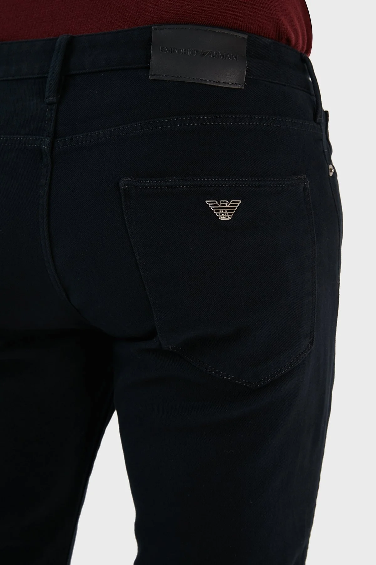 Emporio Armani Pamuklu Normal Bel Slim Fit Dar Paça J06 Jeans Erkek Kot Pantolon 6L1J06 1NT8Z 0920 LACİVERT - 7