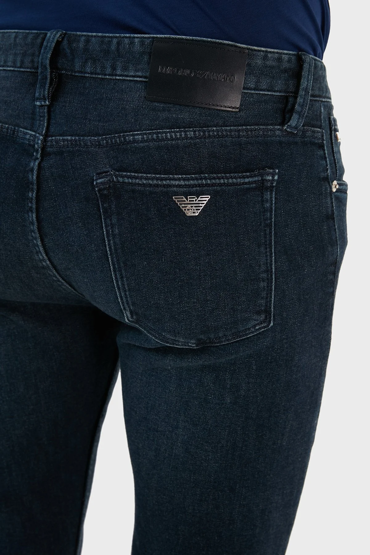 Emporio Armani Pamuklu Normal Bel Slim Fit Düz Paça J75 Jeans Erkek Kot Pantolon 6L1J75 1DIMZ 0942 LACİVERT - 7