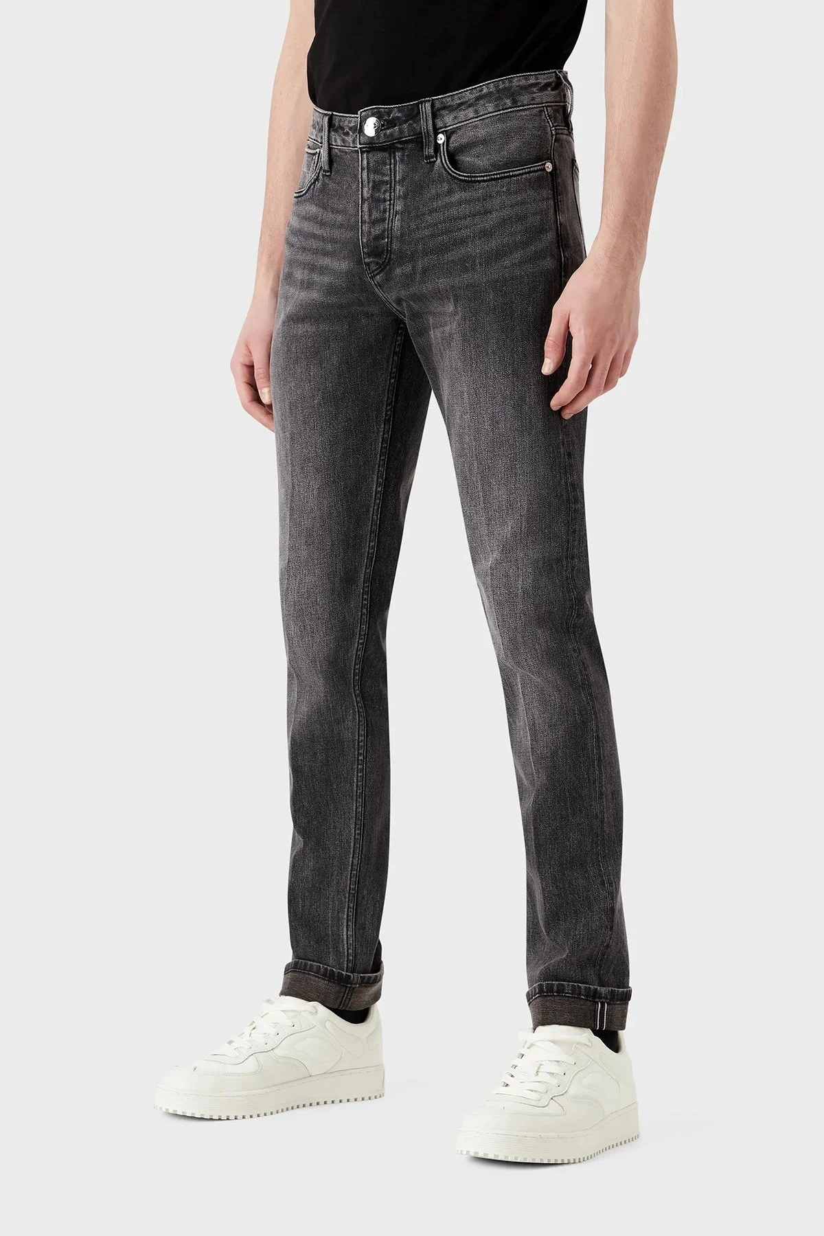 Emporio Armani Pamuklu Normal Bel Slim Fit J75 Jeans Erkek Kot Pantolon 3R1J75 1DPYZ 0006 SİYAH - 1