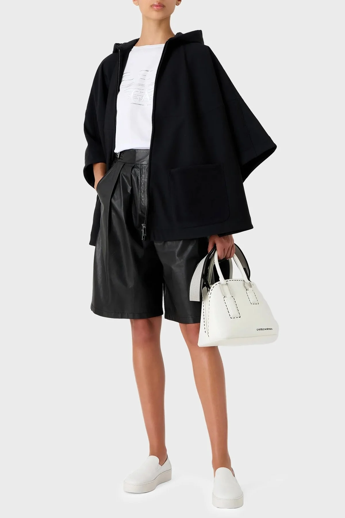 Emporio Armani Pamuklu Oversize Fit Bisiklet Yaka Bayan T Shirt 3D2T7C 2JFNZ 0100 BEYAZ - 3