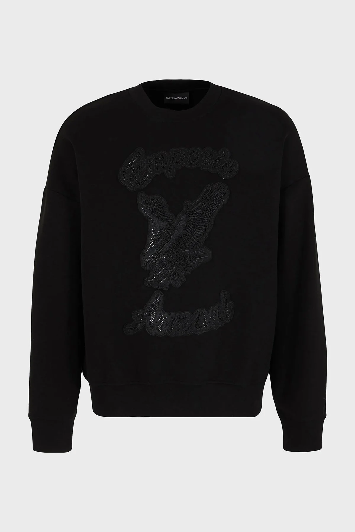 Emporio Armani Pamuklu Oversize Fit Bisiklet Yaka Erkek Sweat 3D1MDU 1JHSZ 0999 SİYAH - 5