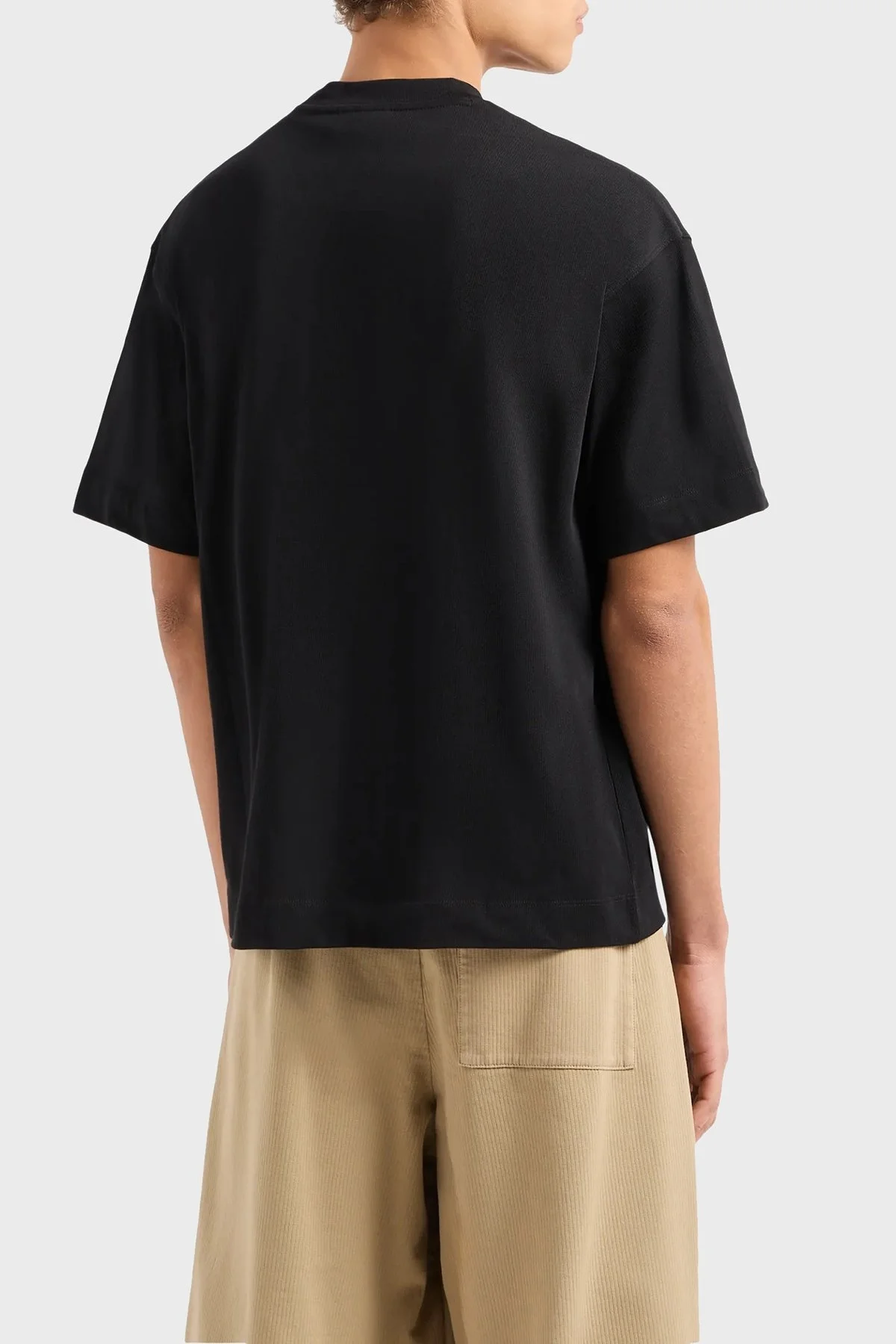 Emporio Armani Pamuklu Oversize Fit Bisiklet Yaka Erkek T Shirt 3D1T93 1J0EZ 0028 SİYAH - 2