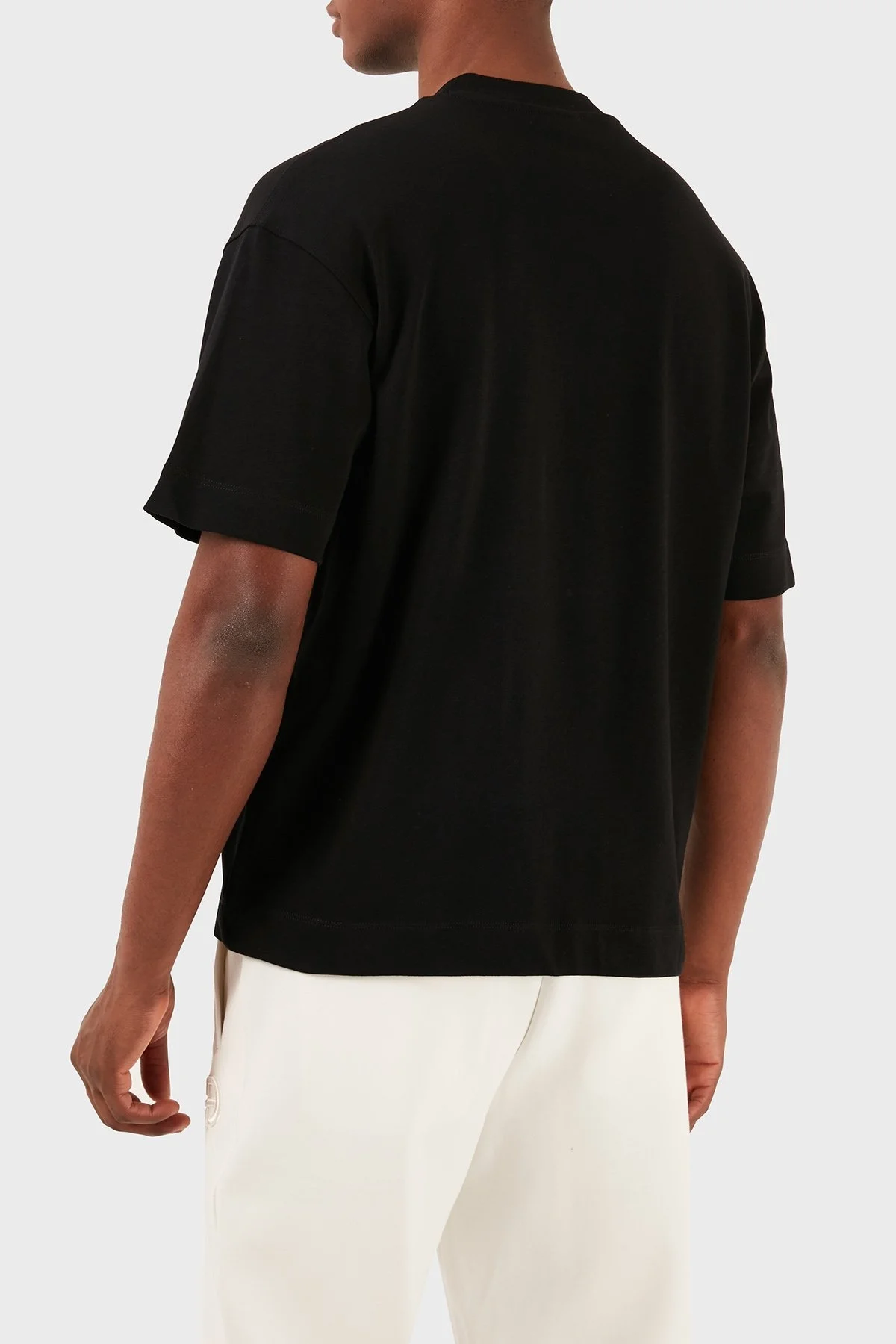 Emporio Armani Pamuklu Oversize Fit Bisiklet Yaka Erkek T Shirt 3D1T93 1J0EZ 0029 SİYAH - 2