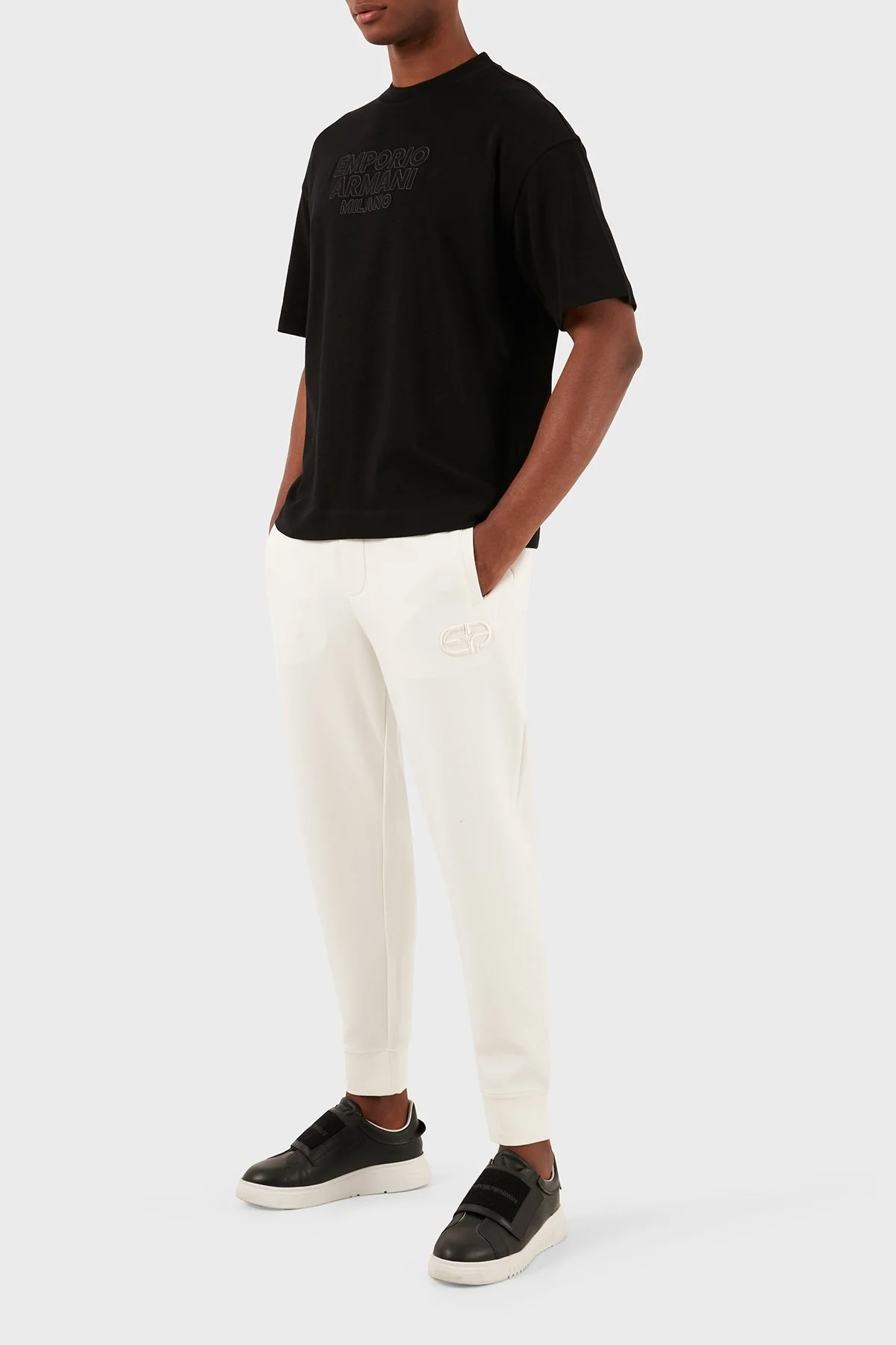 Emporio Armani Pamuklu Oversize Fit Bisiklet Yaka Erkek T Shirt 3D1T93 1J0EZ 0029 SİYAH - 3