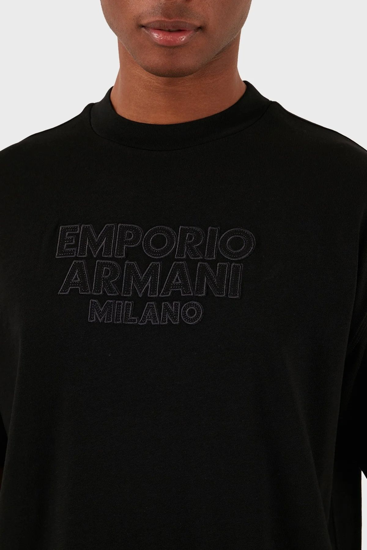 Emporio Armani Pamuklu Oversize Fit Bisiklet Yaka Erkek T Shirt 3D1T93 1J0EZ 0029 SİYAH - 5