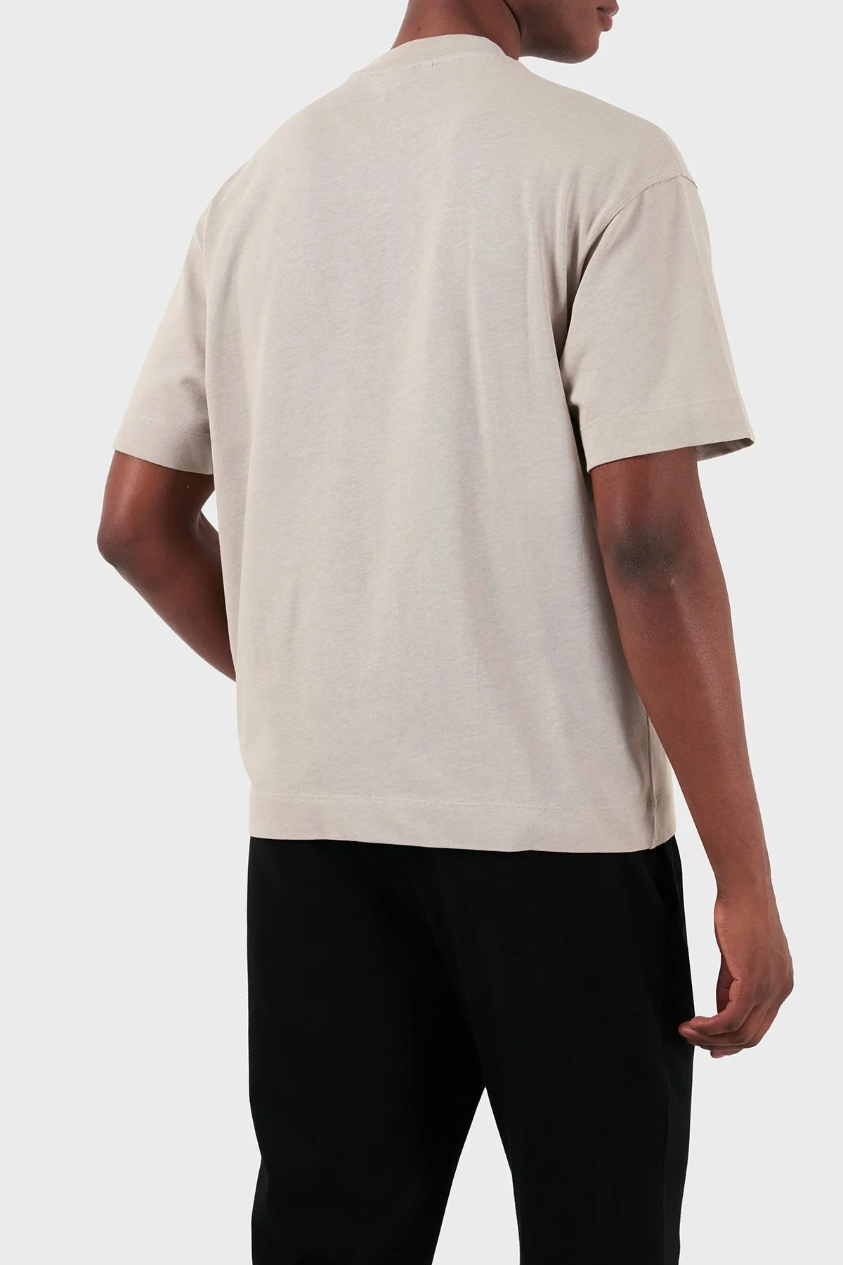 Emporio Armani Pamuklu Oversize Fit Bisiklet Yaka Erkek T Shirt 3D1T93 1J0EZ 0176 GRİ - 3