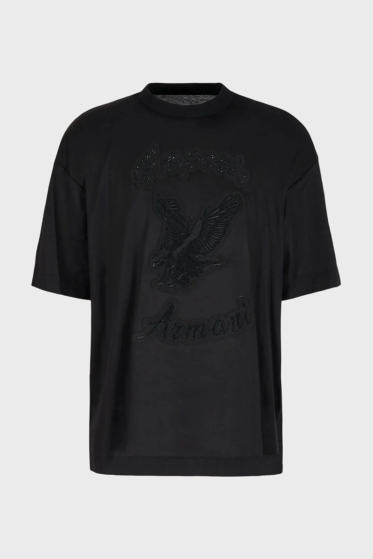 Emporio Armani Pamuklu Oversize Fit Bisiklet Yaka Erkek T Shirt 3D1T99 1JUVZ 0999 SİYAH - 4
