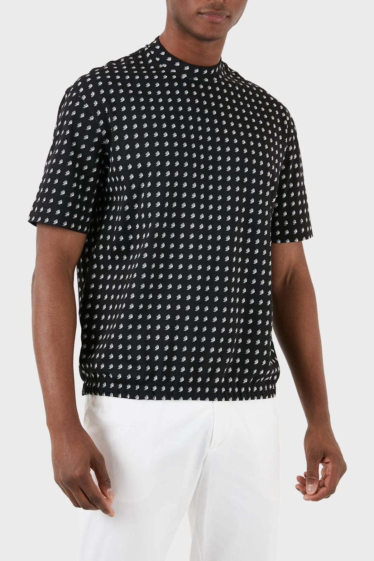 Emporio Armani Pamuklu Oversize Fit Bisiklet Yaka Erkek T Shirt 3D1TG7 1JOZZ F013 SİYAH - 4