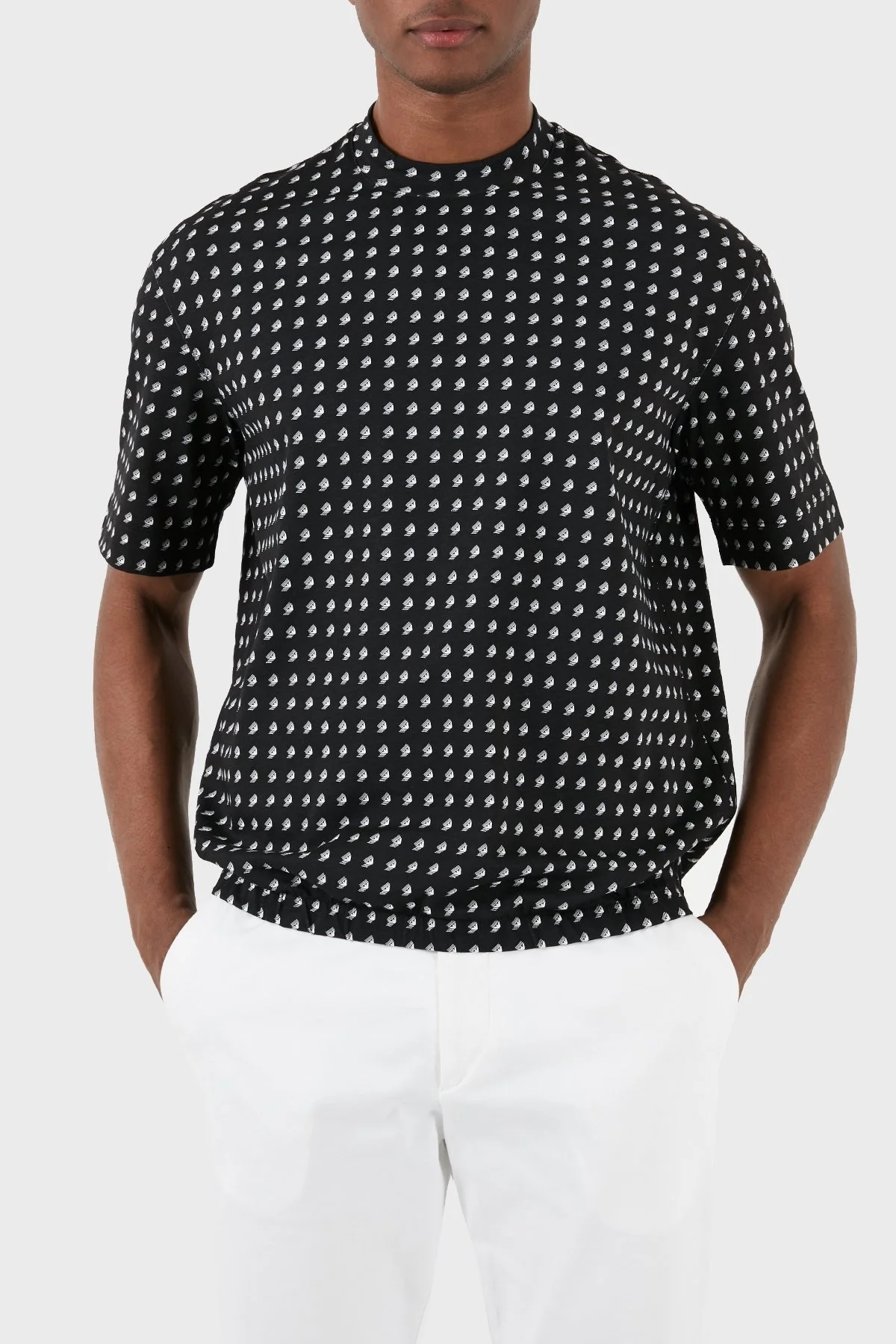 Emporio Armani Pamuklu Oversize Fit Bisiklet Yaka Erkek T Shirt 3D1TG7 1JOZZ F013 SİYAH - 6