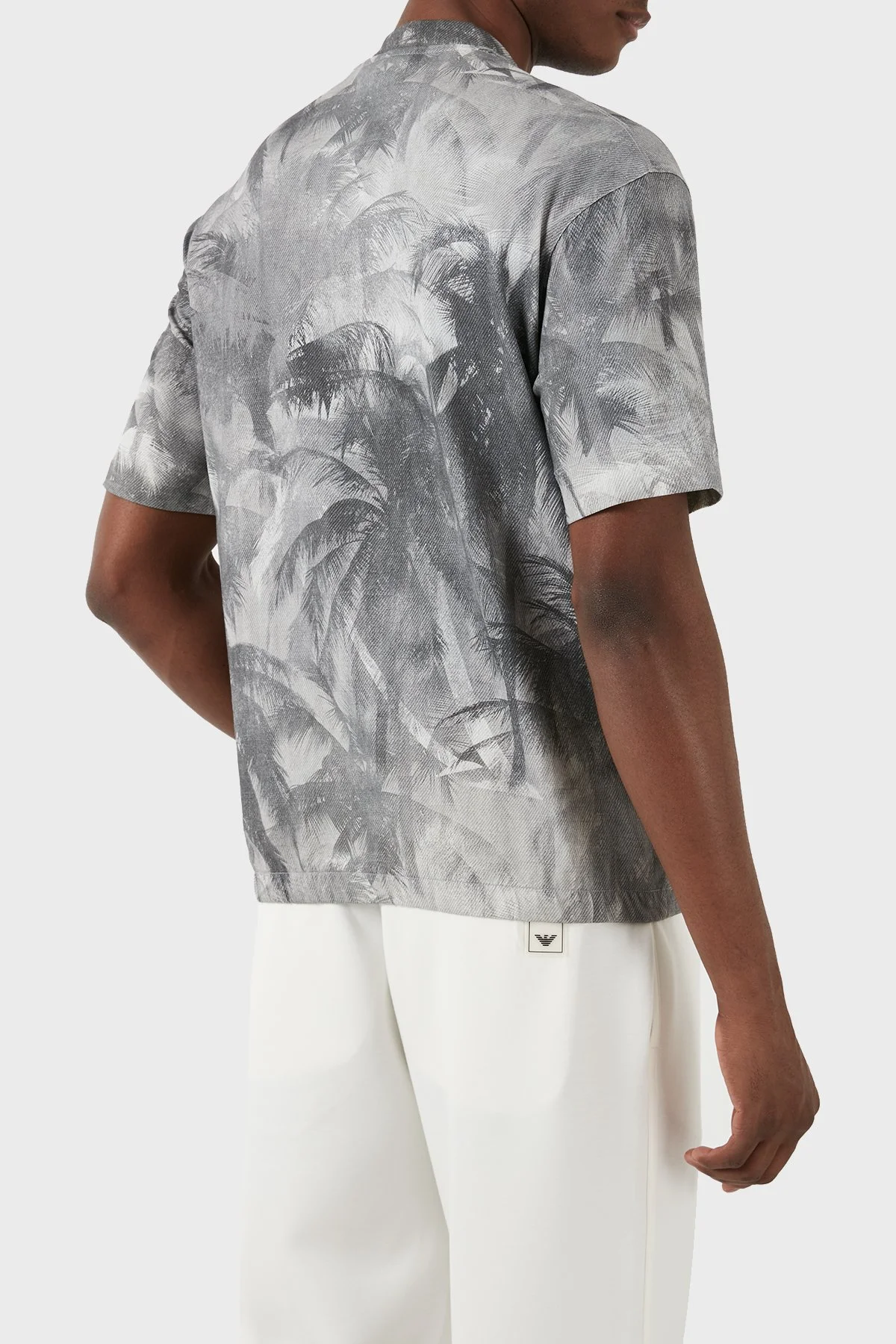 Emporio Armani Pamuklu Oversize Fit Bisiklet Yaka Erkek T Shirt 3D1TG7 1JOZZ F617 GRİ - 3