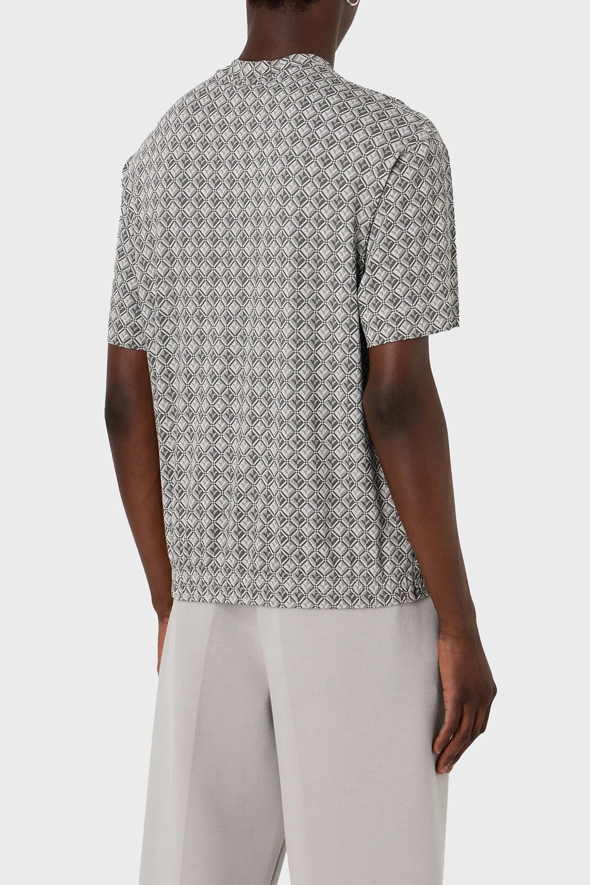 Emporio Armani Pamuklu Oversize Fit Bisiklet Yaka Erkek T Shirt 3D1TG7 1JOZZ F618 GRİ - 3