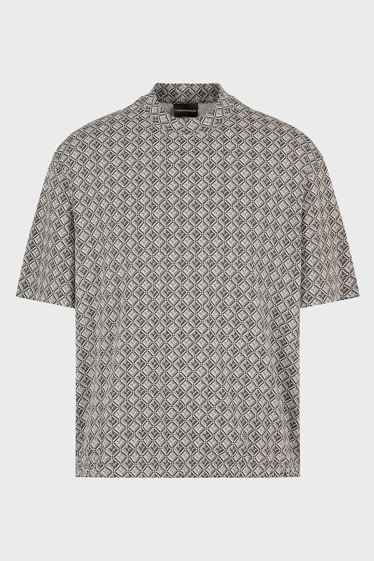 Emporio Armani Pamuklu Oversize Fit Bisiklet Yaka Erkek T Shirt 3D1TG7 1JOZZ F618 GRİ - 4