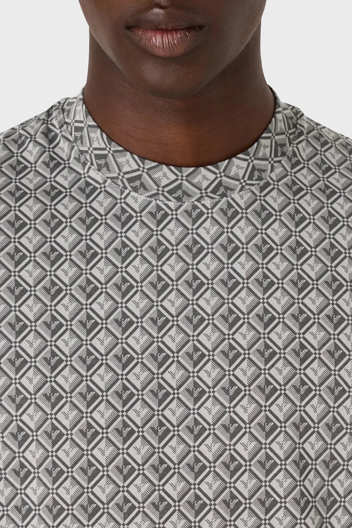 Emporio Armani Pamuklu Oversize Fit Bisiklet Yaka Erkek T Shirt 3D1TG7 1JOZZ F618 GRİ - 2