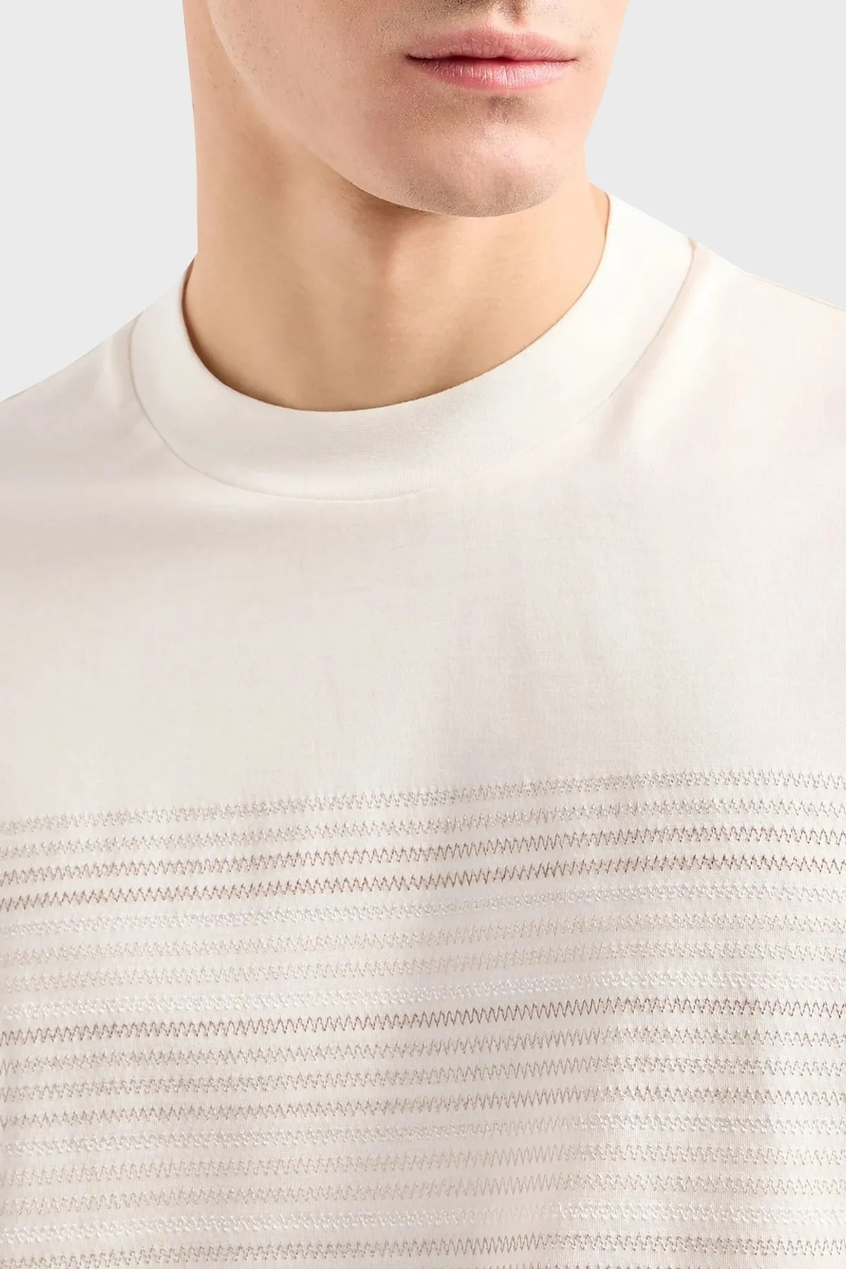 Emporio Armani Pamuklu Oversize Fit Erkek T Shirt 3D1TA3 1JUVZ 0128 EKRU - 2