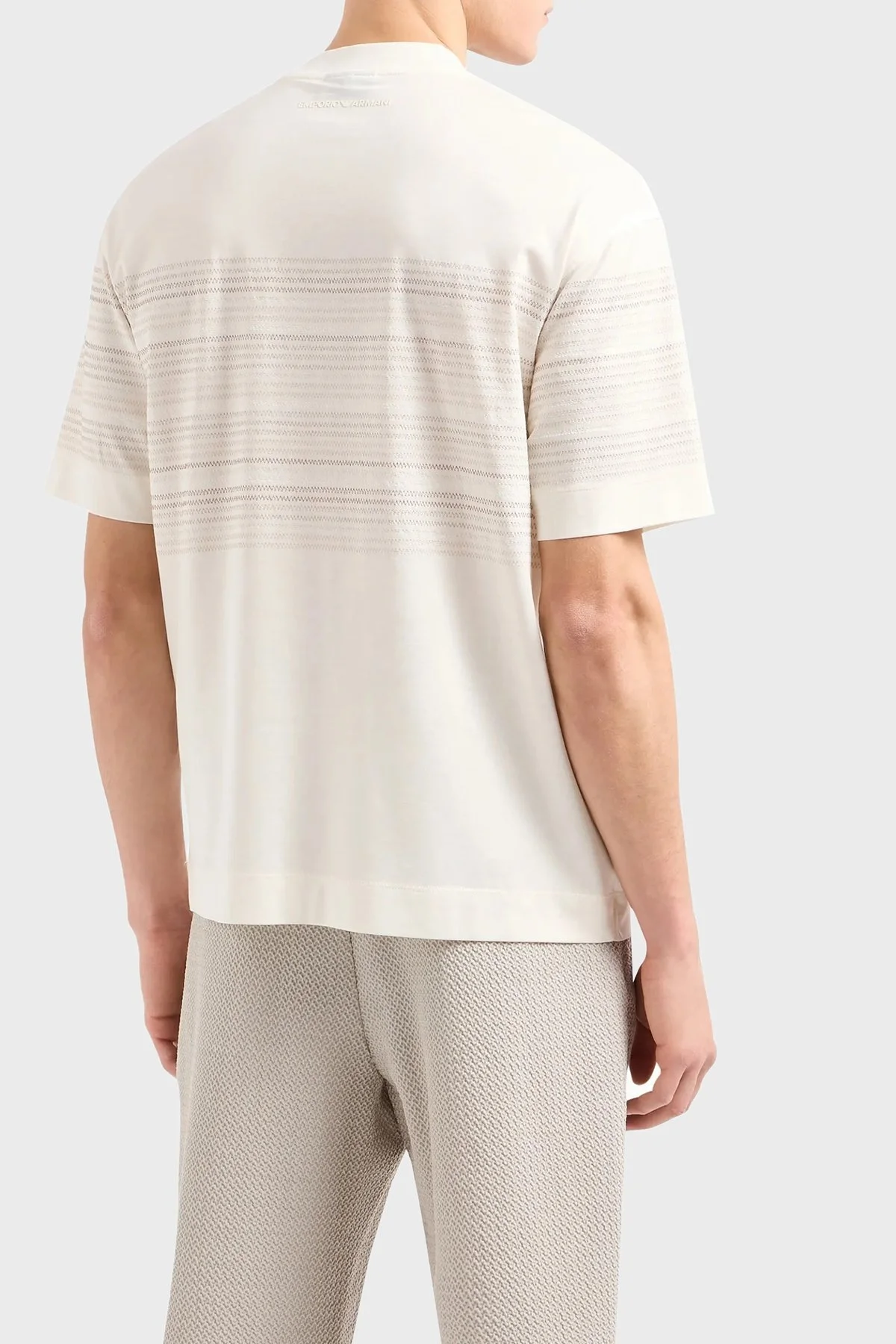 Emporio Armani Pamuklu Oversize Fit Erkek T Shirt 3D1TA3 1JUVZ 0128 EKRU - 3