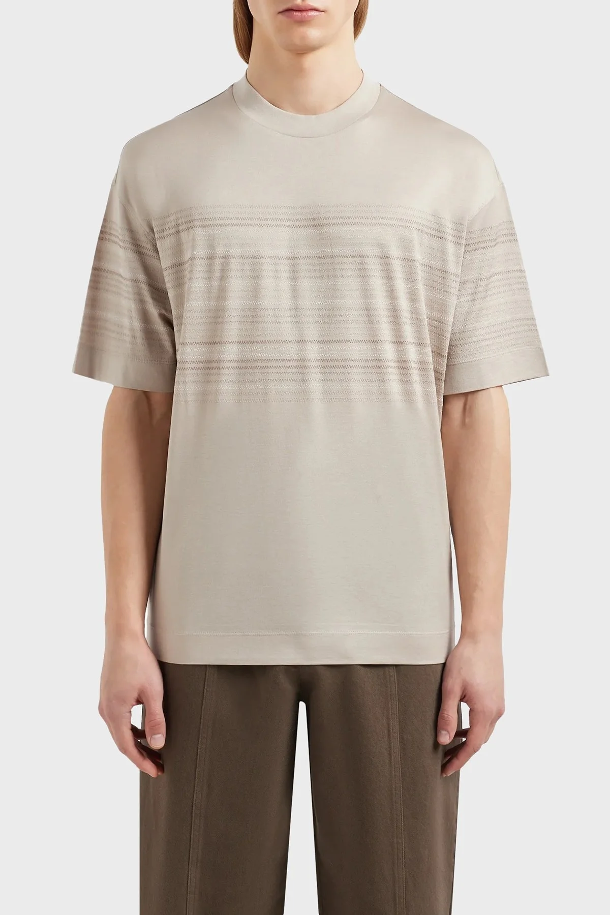 Emporio Armani Pamuklu Oversize Fit Erkek T Shirt 3D1TA3 1JUVZ 06G2 GRİ - 1