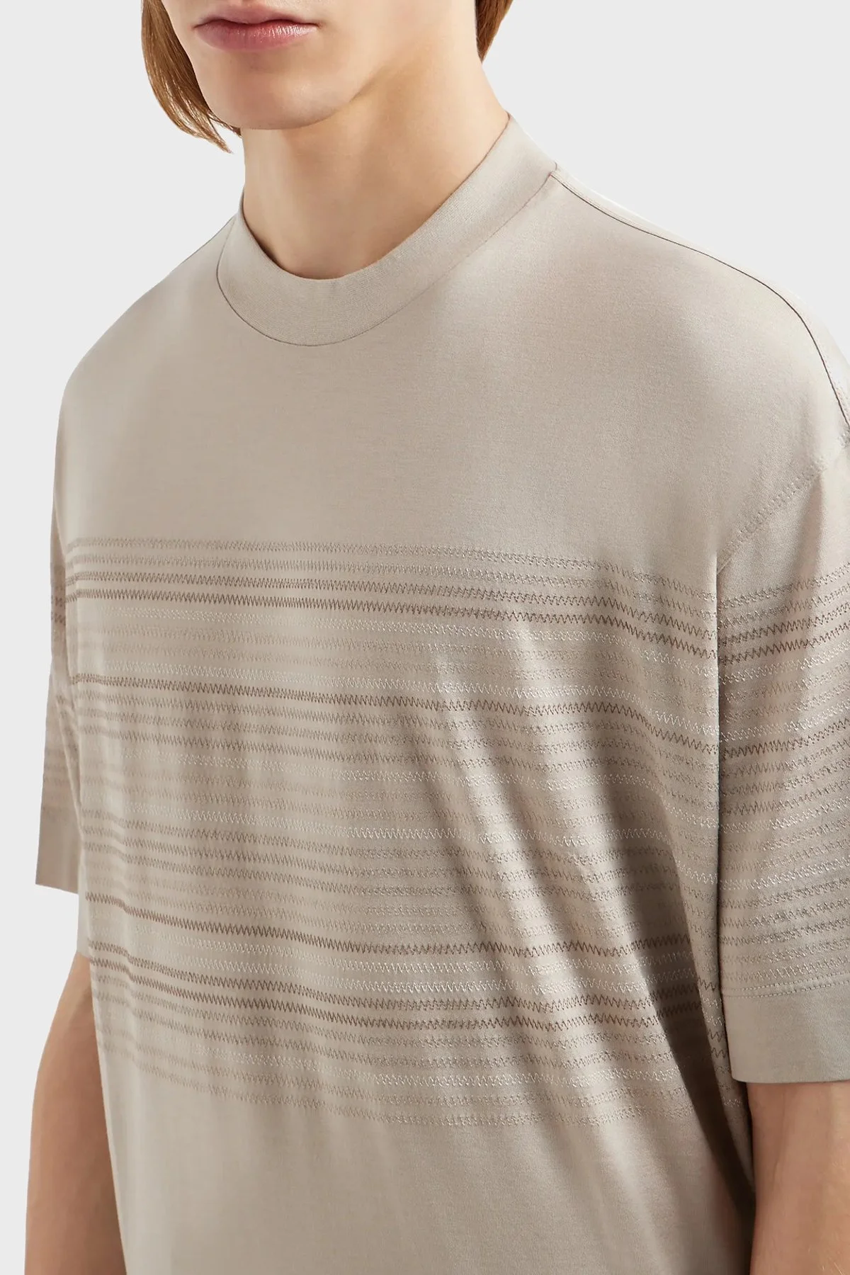 Emporio Armani Pamuklu Oversize Fit Erkek T Shirt 3D1TA3 1JUVZ 06G2 GRİ - 2