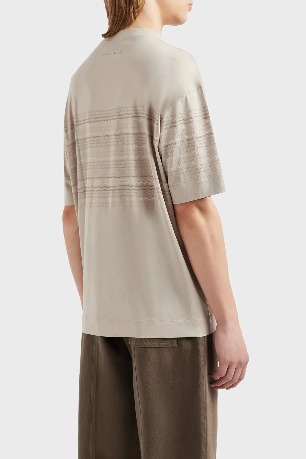 Emporio Armani Pamuklu Oversize Fit Erkek T Shirt 3D1TA3 1JUVZ 06G2 GRİ - 3