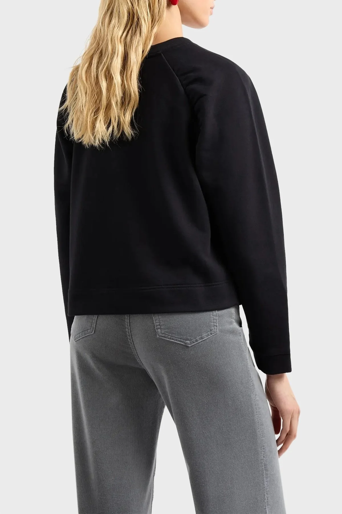 Emporio Armani Pamuklu Regular Fit Bayan Sweat 6D2M8G 2J49Z 0999 SİYAH - 8