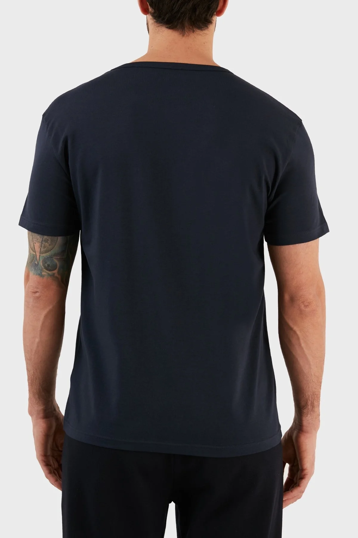 Emporio Armani Pamuklu Regular Fit Bisiklet Yaka 2 Pack Erkek T Shirt 111267 CC717 10410 BEYAZ-LACİVERT - 3