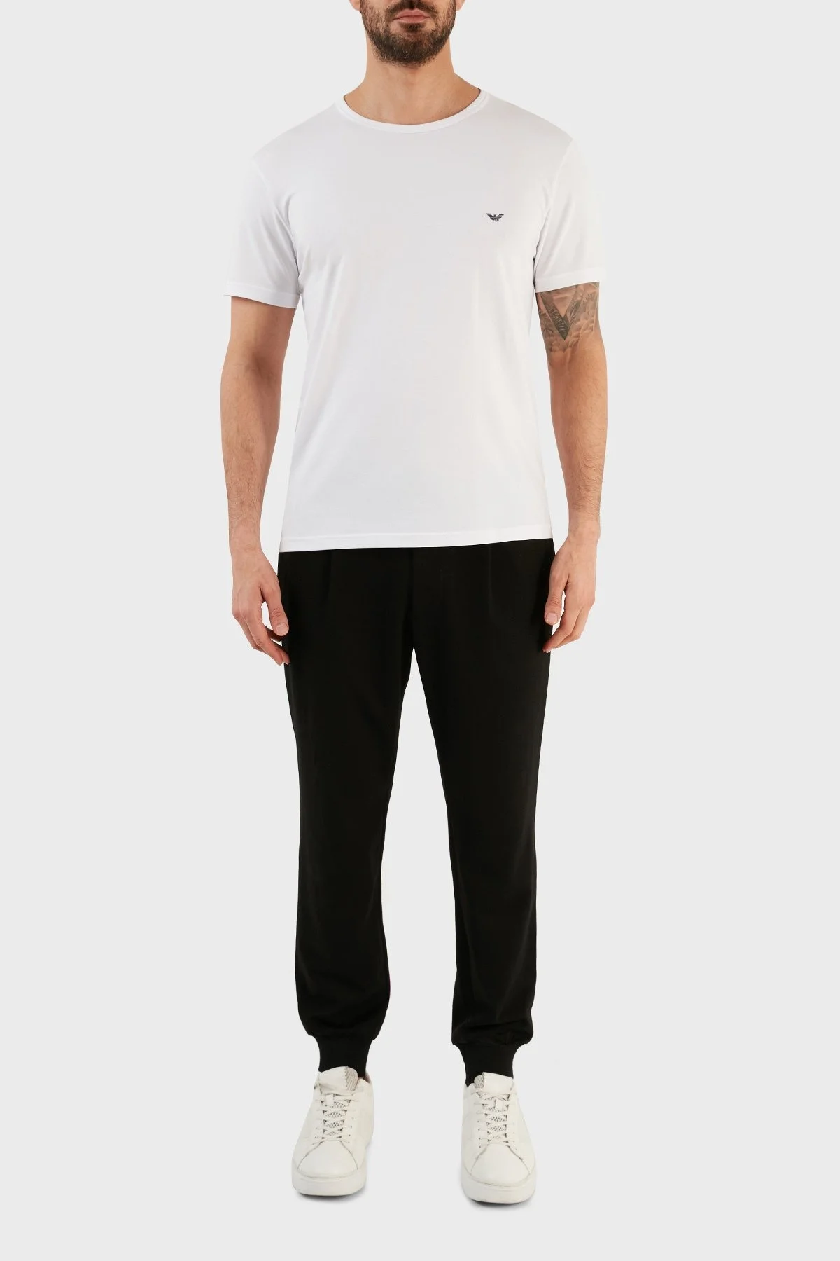 Emporio Armani Pamuklu Regular Fit Bisiklet Yaka 2 Pack Erkek T Shirt 111267 CC717 10410 BEYAZ-LACİVERT - 6