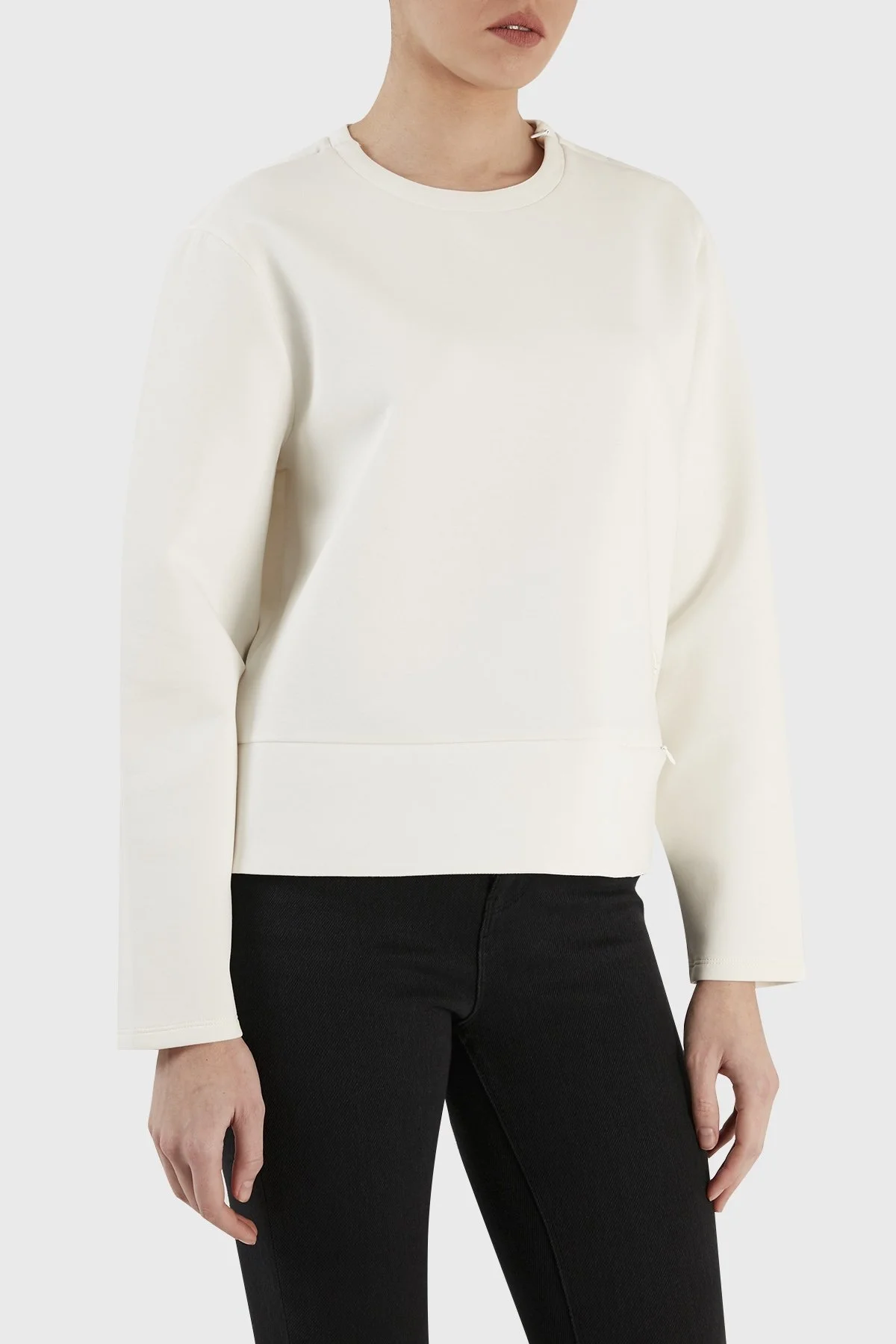 Emporio Armani Pamuklu Regular Fit Bisiklet Yaka Bayan Sweat 3R2M6C 1JHSZ 0101 BEYAZ - 4