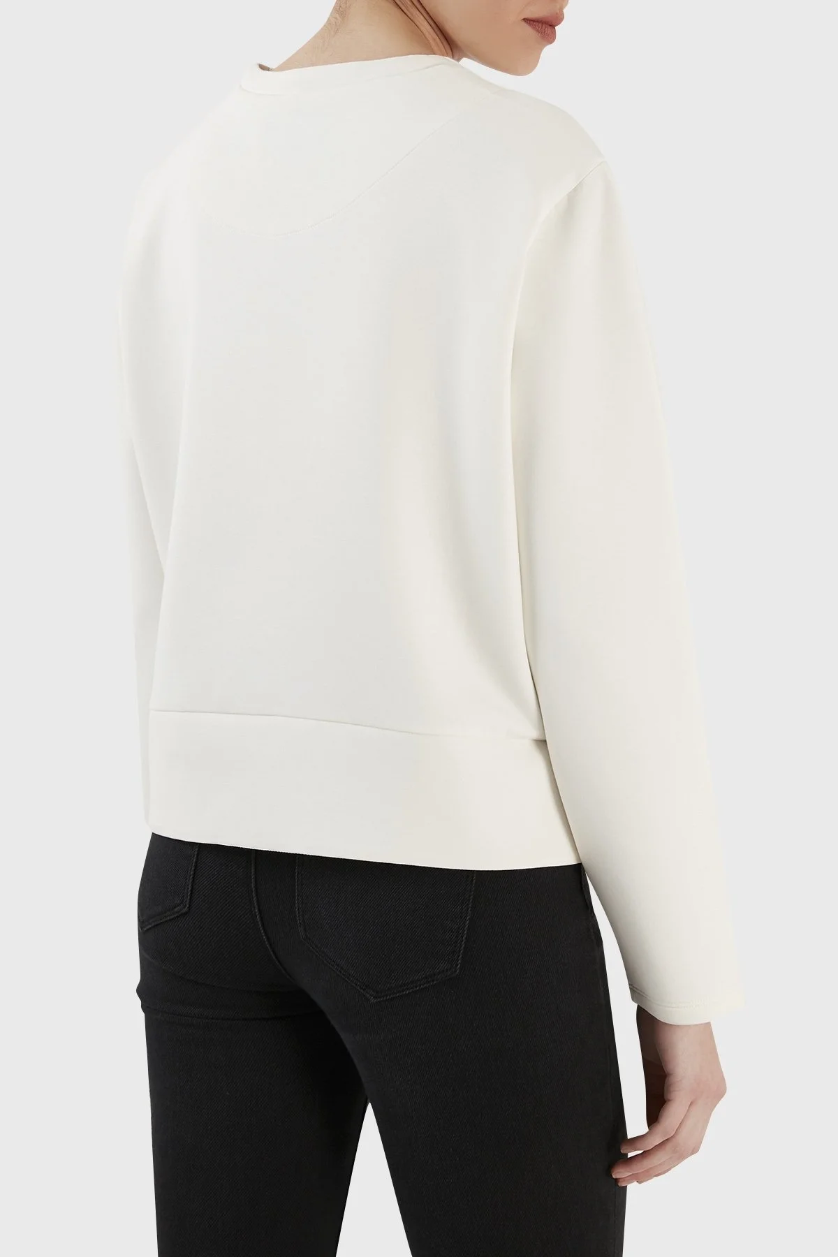 Emporio Armani Pamuklu Regular Fit Bisiklet Yaka Bayan Sweat 3R2M6C 1JHSZ 0101 BEYAZ - 6