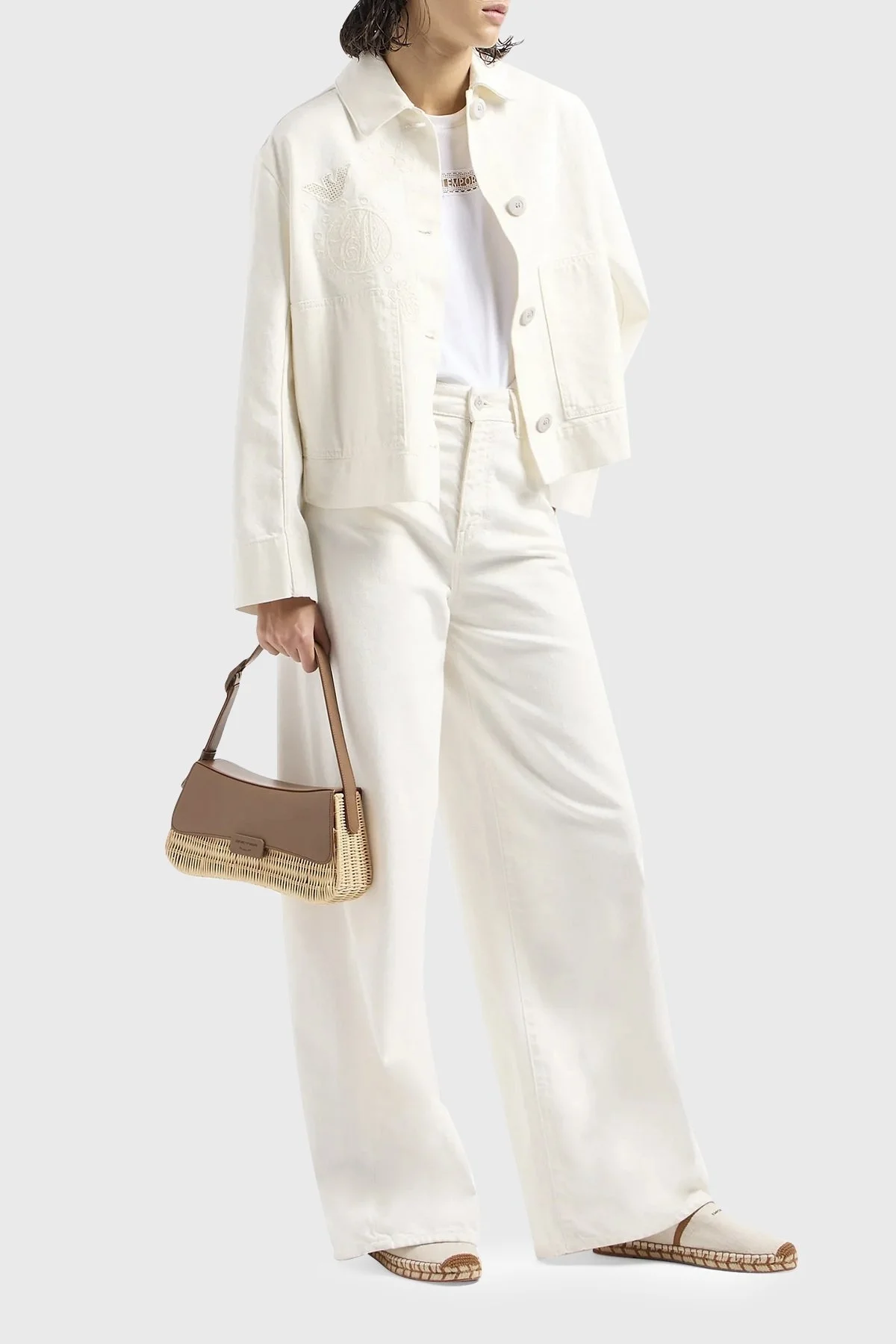 Emporio Armani Pamuklu Regular Fit Bisiklet Yaka Bayan T Shirt 3D2T7J 2JIDZ 0100 BEYAZ - 7