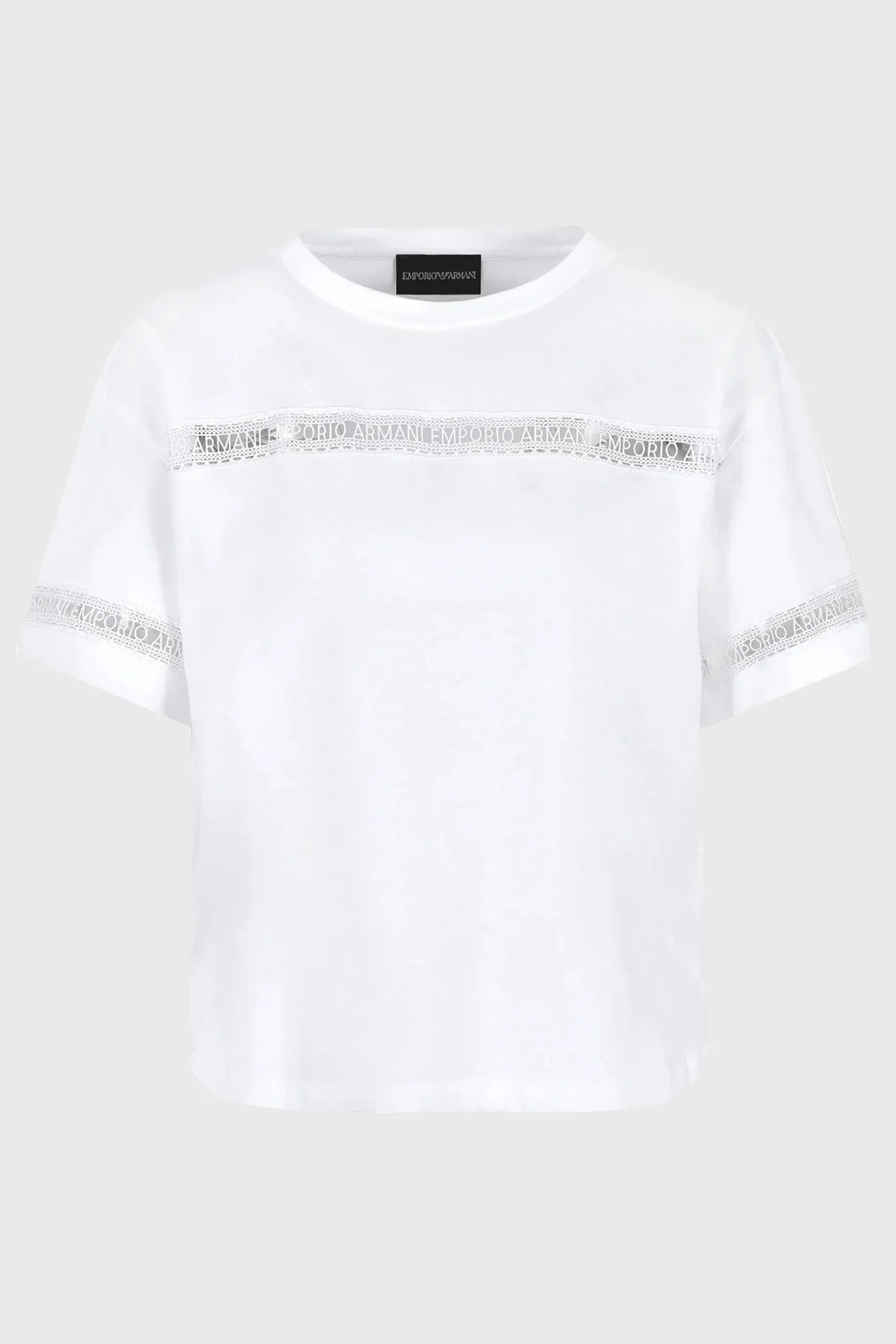 Emporio Armani Pamuklu Regular Fit Bisiklet Yaka Bayan T Shirt 3D2T7J 2JIDZ 0100 BEYAZ - 10