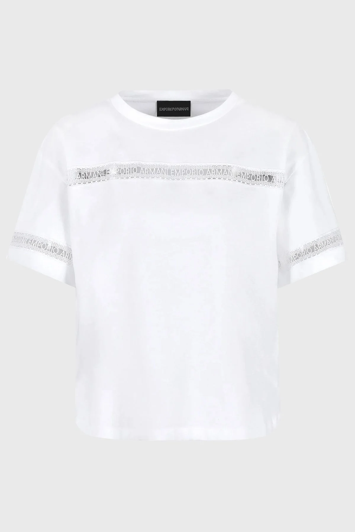 Emporio Armani Pamuklu Regular Fit Bisiklet Yaka Kadın T Shirt 3D2T7J 2JIDZ 0100 BEYAZ - 5