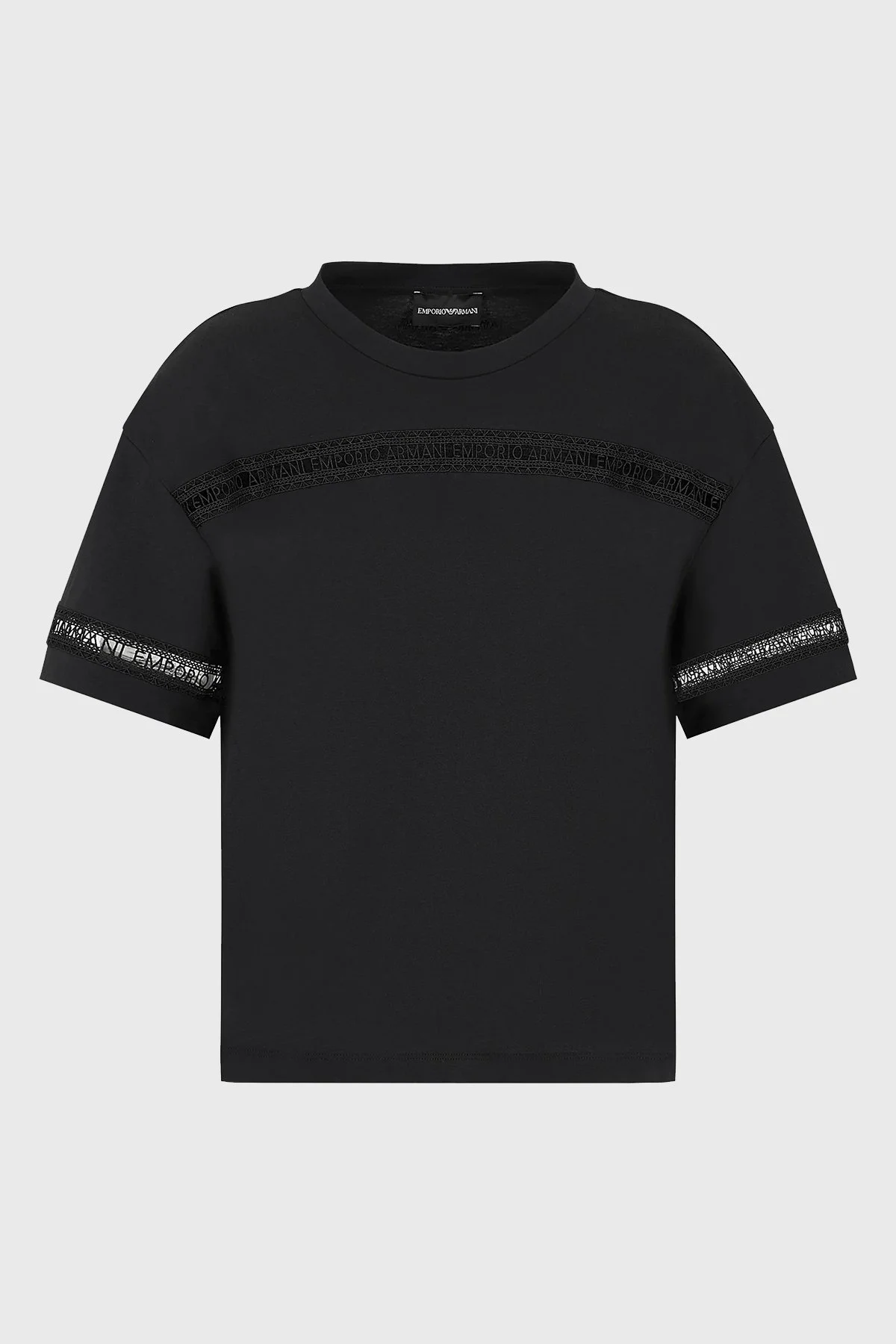 Emporio Armani Pamuklu Regular Fit Bisiklet Yaka Bayan T Shirt 3D2T7J 2JIDZ 0927 SİYAH - 8