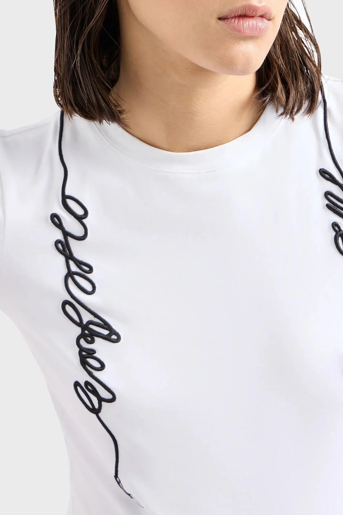 Emporio Armani Pamuklu Regular Fit Bisiklet Yaka Bayan T Shirt 3D2T7R 2J07Z 0100 BEYAZ - 9